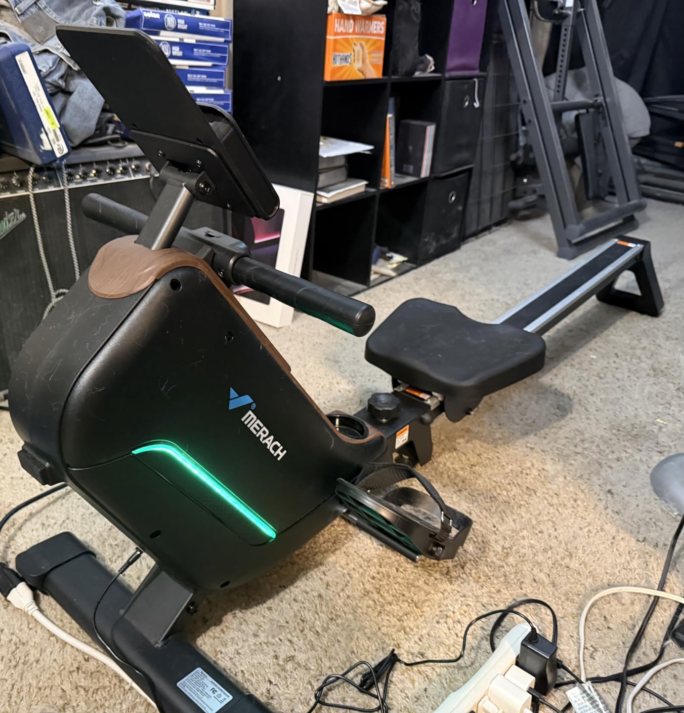 MERACH Rowing Machines for Home, Powerful Electromagnetic Row Machine with 51.2