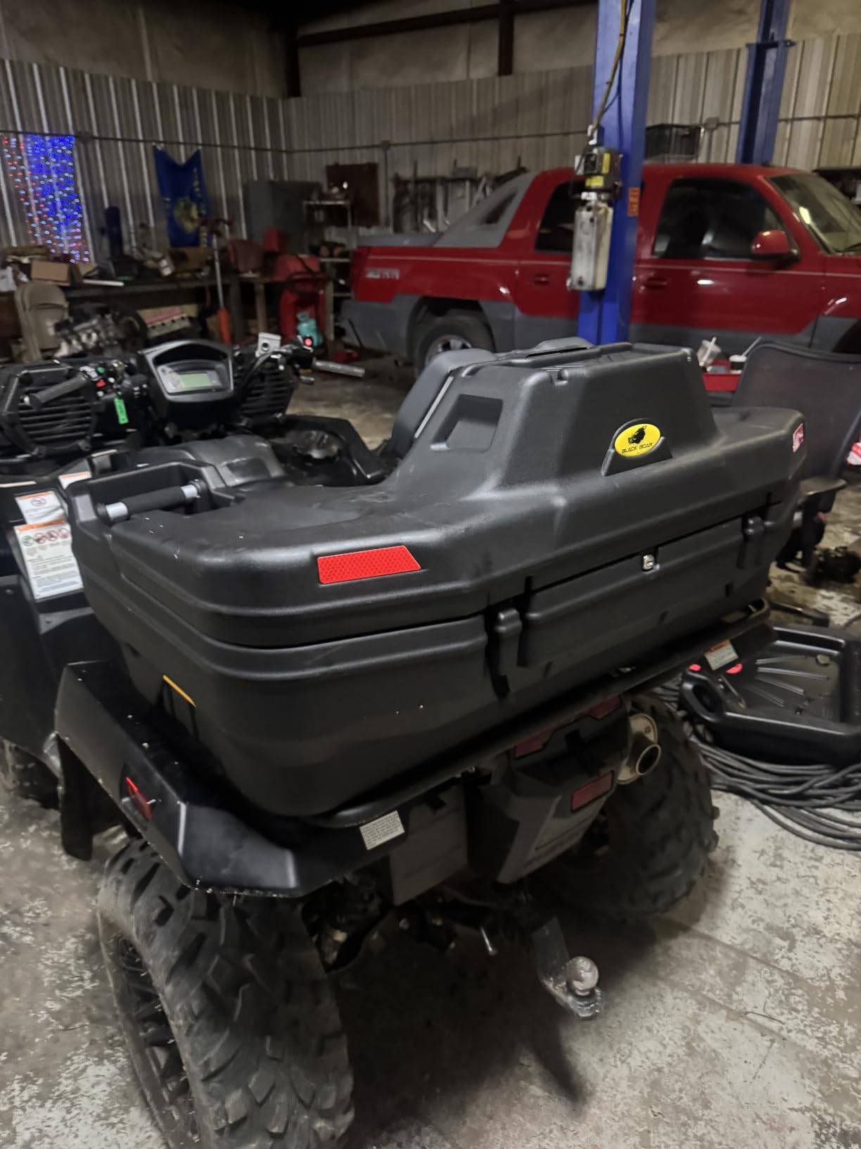 Black Boar ATV Rear Storage Box & Lounger, Seat with Increased Durability and Cushioned Support, Compatible with Most Tubular Racks, 66014 customer photo 1