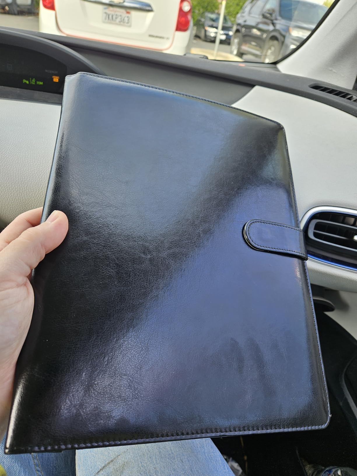 Professional Padfolio with Clipboard, Faux Leather Portfolio Folder Binder, Legal Pad Holder for A4 Letter Size Notepad, Resume, Writing Pad, Ideal Organizer for Business Office Conference, Black customer photo 1