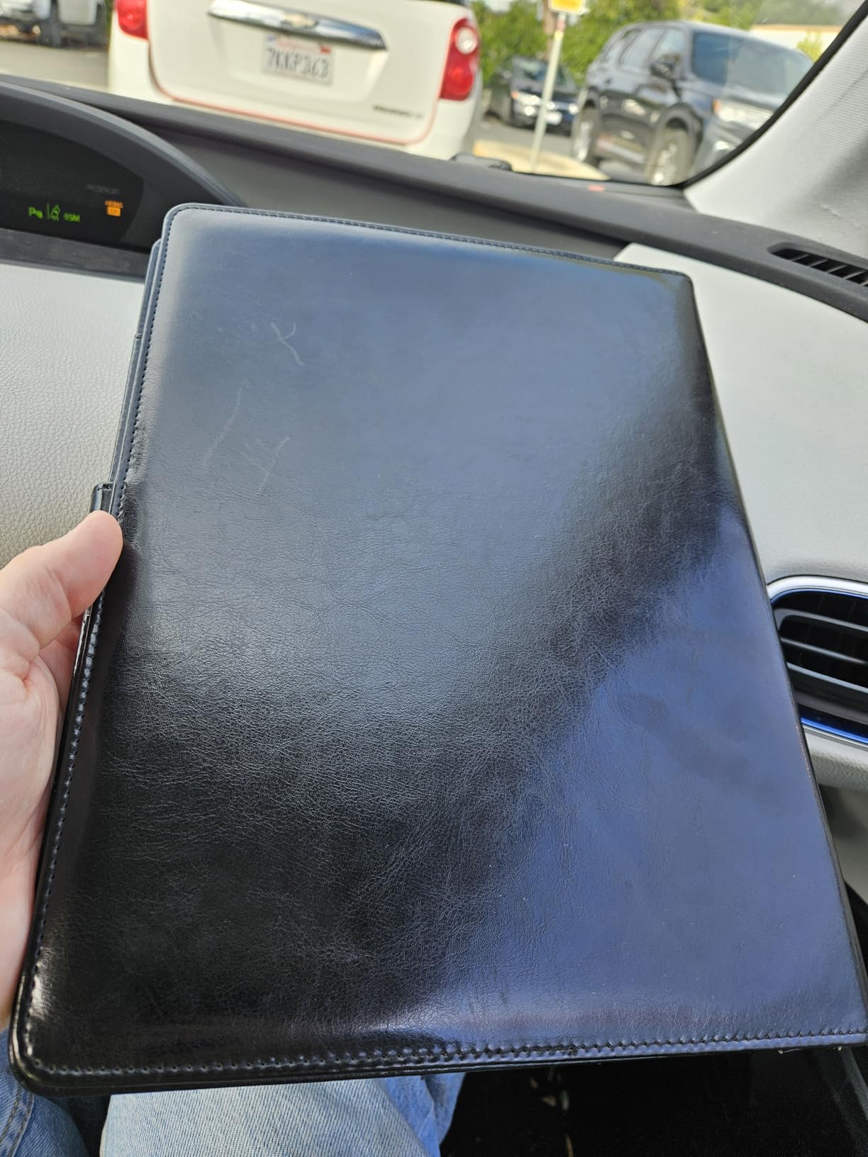Professional Padfolio with Clipboard, Faux Leather Portfolio Folder Binder, Legal Pad Holder for A4 Letter Size Notepad, Resume, Writing Pad, Ideal Organizer for Business Office Conference, Black customer photo 2