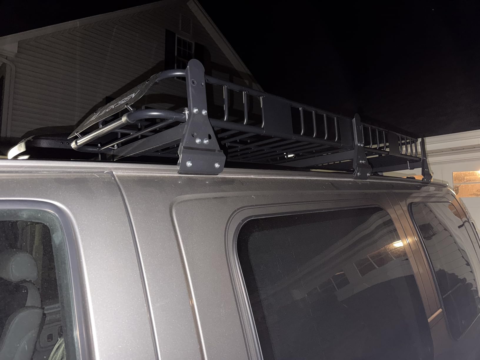 Ladder Rack for Van, Van Roof Rack Compatible with Chevy Express 1500 2500 3500 Ford Econoline GMC Savana Fullsize with Rain Gutter, Adjustable Length 57''-65'', 3 Bars, 800 Lbs, White customer photo 2