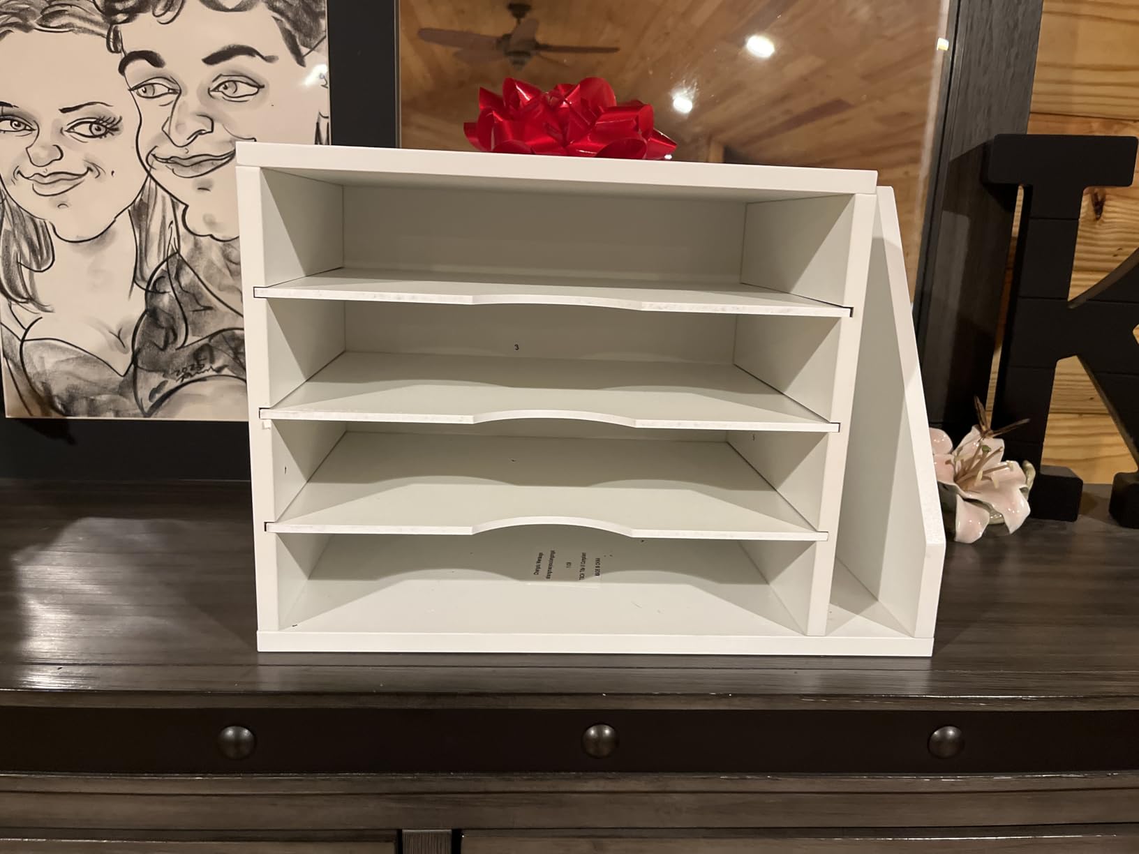 Creso hom Mail Sorter, File Organizer Desktop, Wood Desk Organizer with 3 Adjustable Shelves, Mail Holder for Office, Home, Letter Sorter File Holders for Envelopes, Supplies Magazines, Rustic Brown customer photo 1
