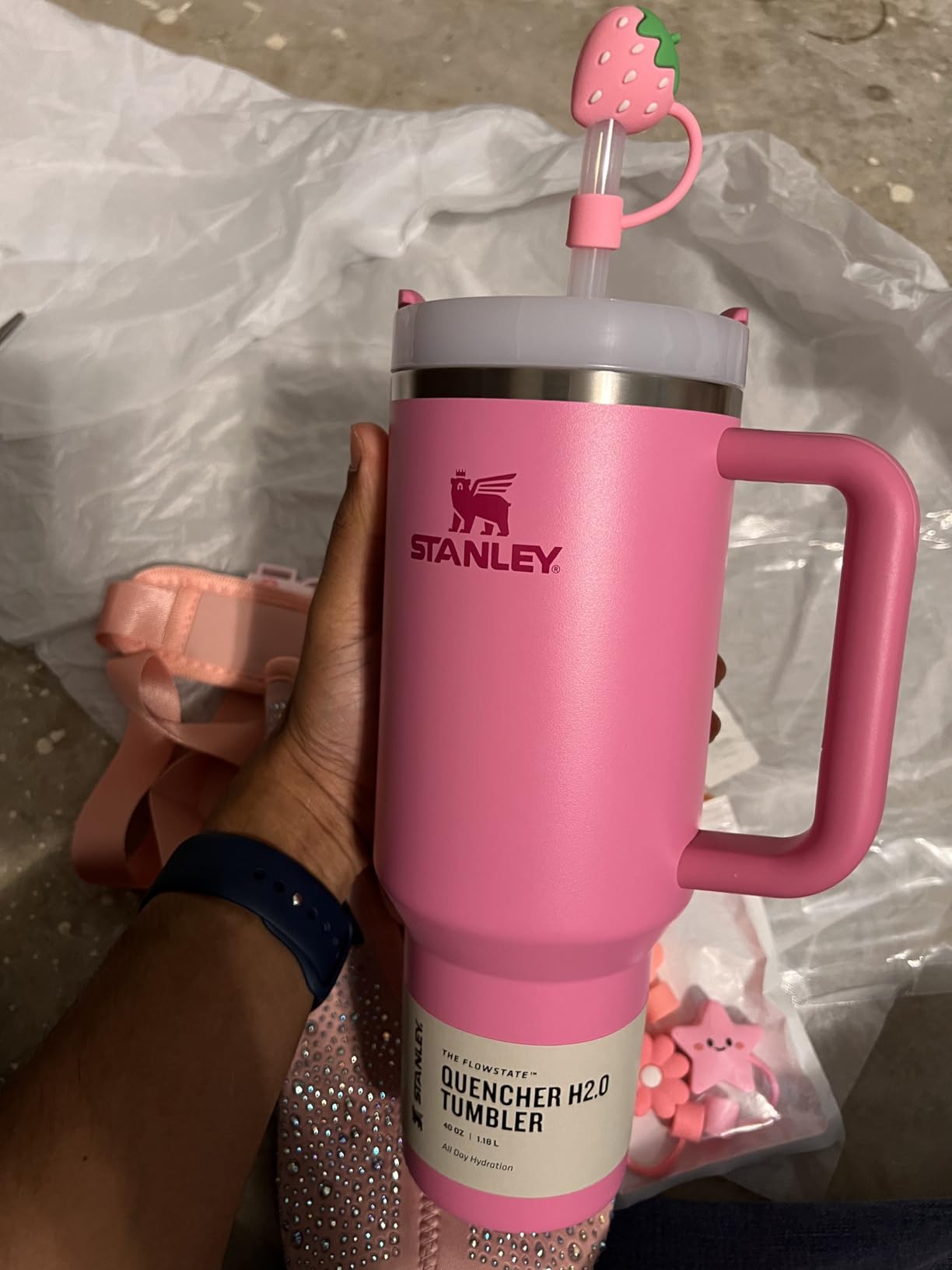 Quencher H2.0 Tumbler with Handle and Straw 14 oz | Flowstate 3-Position Lid | Cup Holder Compatible for Travel | Insulated Stainless Steel Cup | BPA-Free | Peony customer photo 2