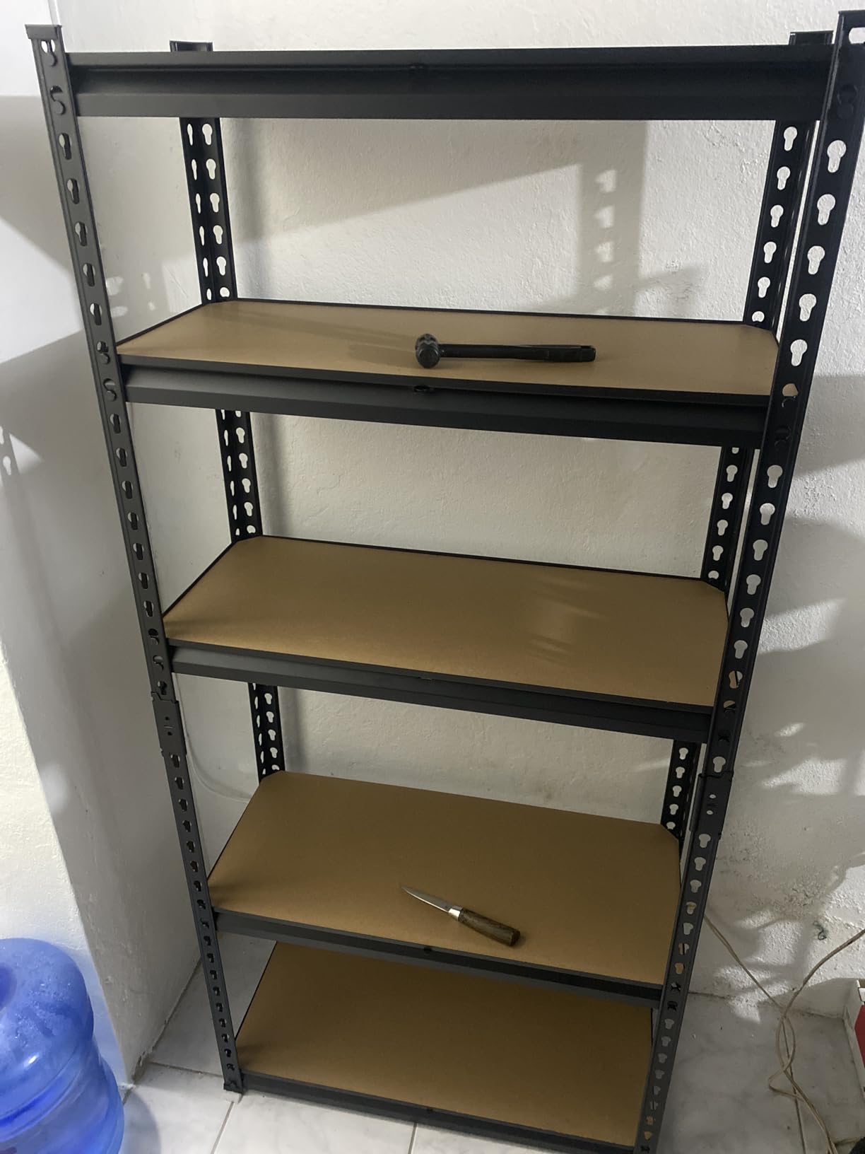 reibii Storage Shelves Space Saving with Smooth Edges for Home Organizer | 5MM MDF Broad Anti-Scratch Protection Can hold 27 gallon box One Person Assembly 2000LBS Heavy Duty Garage Shelving customer photo 2
