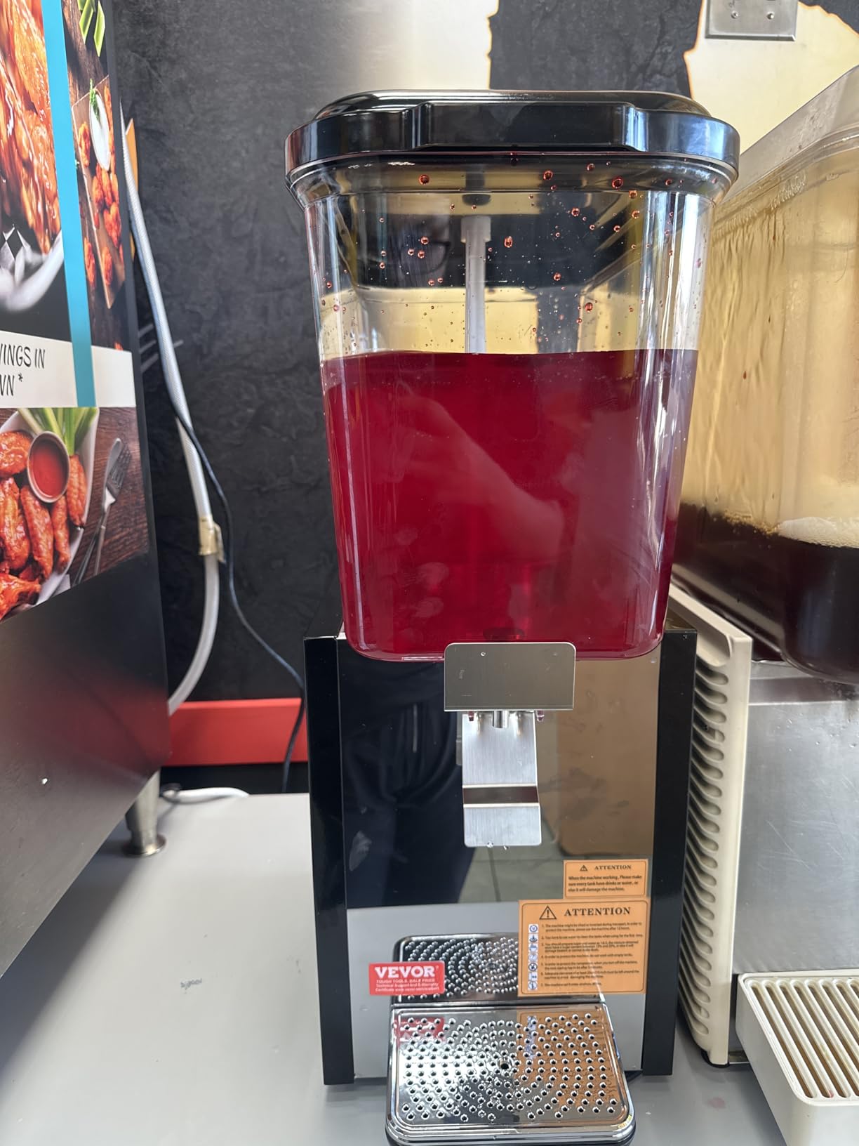 VEVOR Commercial Beverage Dispenser, 2 Tanks 18 L / 19 QT Per Tank Juice Dispenser, 370W Stainless Steel Ice Tea Drink Machine with 45°F-54°F Cooling Temperature, for Cold Drink Restaurant Bar Party customer photo 1