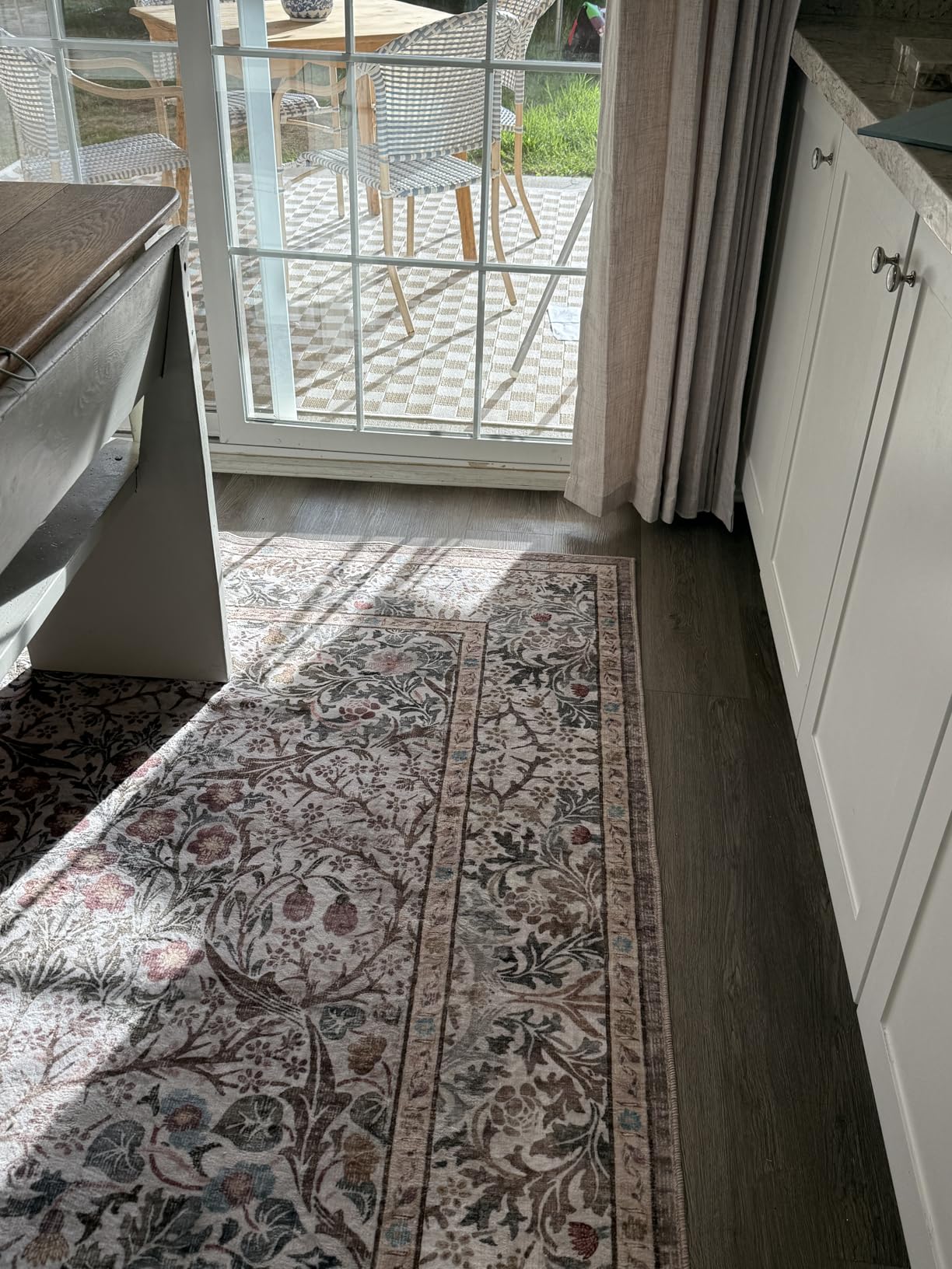 Vintage Dark Green Living Room Rug, 8x10 Washable Area Rugs for Dining Room Under Kitchen Table, Bedroom, Oriental Low Pile Stain Resistant Non-Slip Large Carpet (8x10 Dark Green) customer photo 1