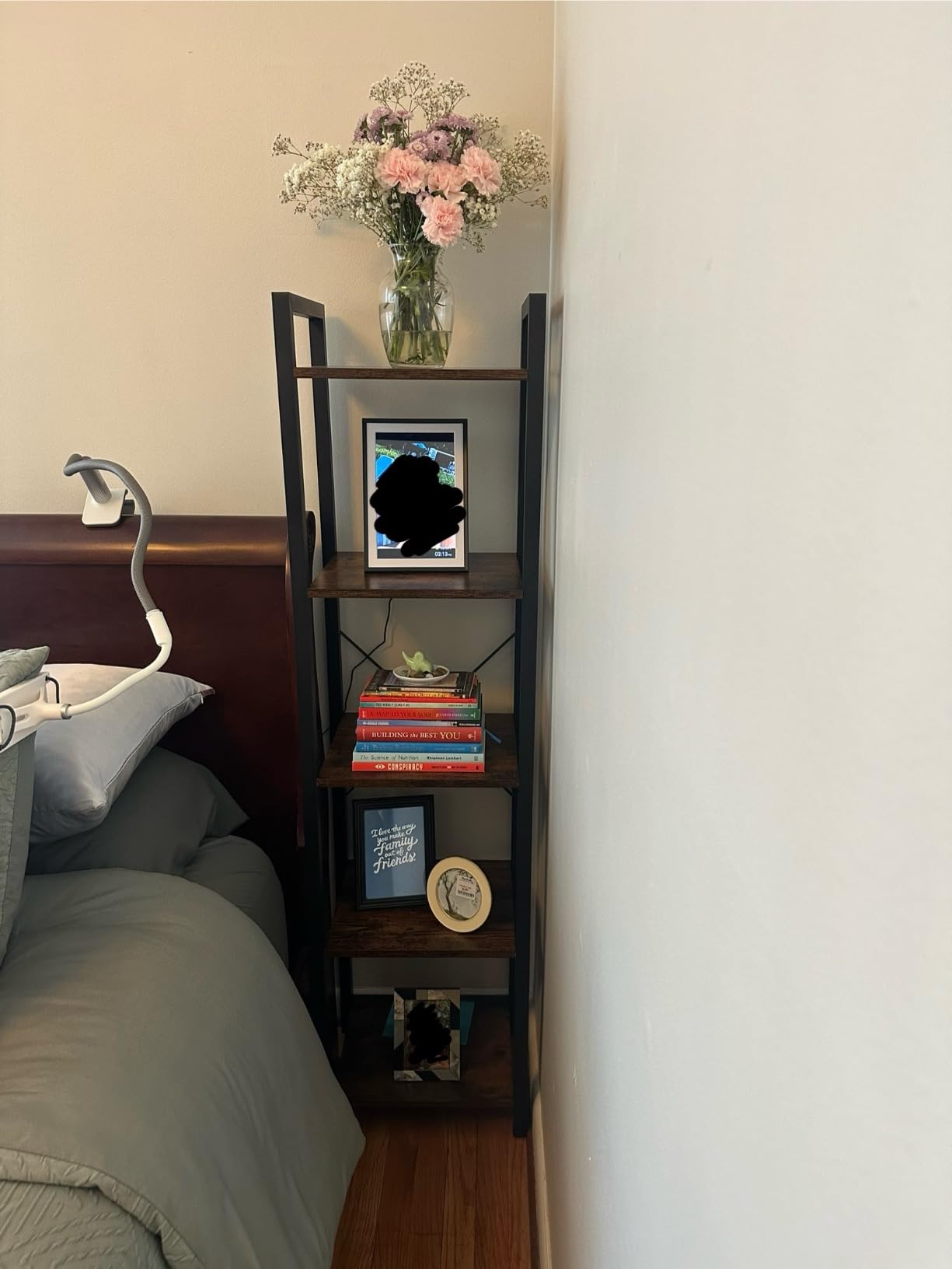 VASAGLE 3-Tier Bookshelf, Bookcase with Steel Frame, Book Shelf for Living Room, Home Office, Study, 9.4 x 15.7 x 30.1 Inches, Industrial Style, Rustic Brown and Ink Black ULLS098K02 customer photo 1