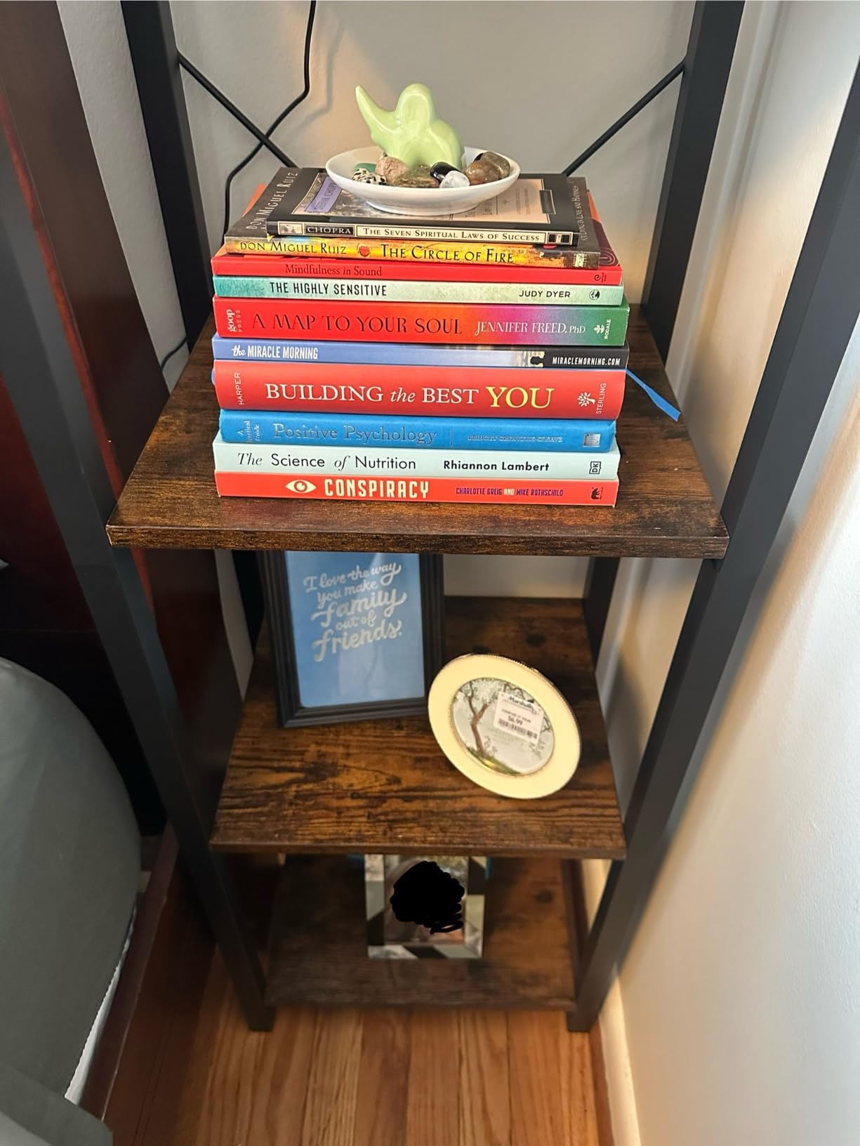 VASAGLE 3-Tier Bookshelf, Bookcase with Steel Frame, Book Shelf for Living Room, Home Office, Study, 9.4 x 15.7 x 30.1 Inches, Industrial Style, Rustic Brown and Ink Black ULLS098K02 customer photo 2