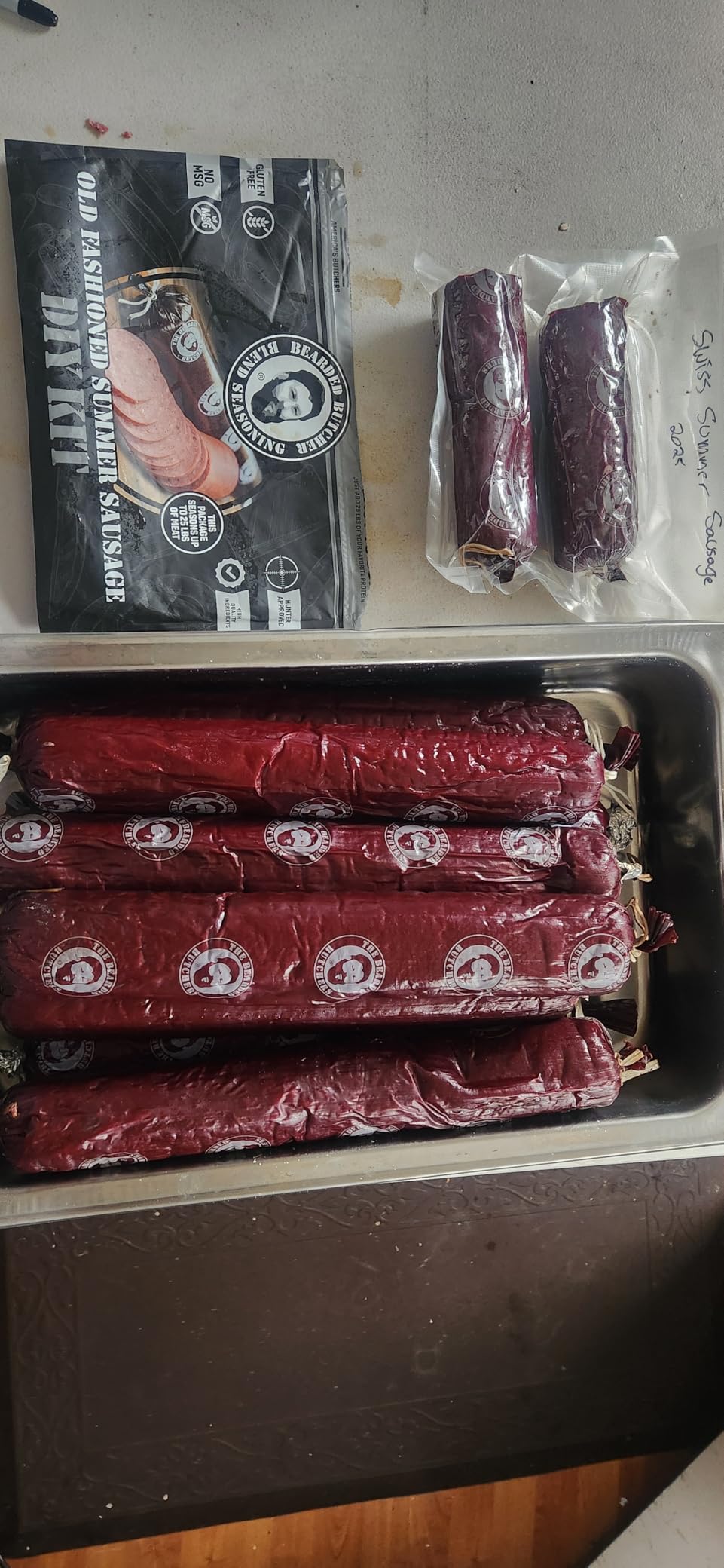 Bearded Butchers Old Fashioned Summer Sausage DIY Kit - Seasons Up to 25 lbs of Meat for Authentic Homemade Sausage - Includes Salt & Pepper, Curing Salt, Garlic, Citric Acid, and Inedible Fibrous Casings customer photo 1