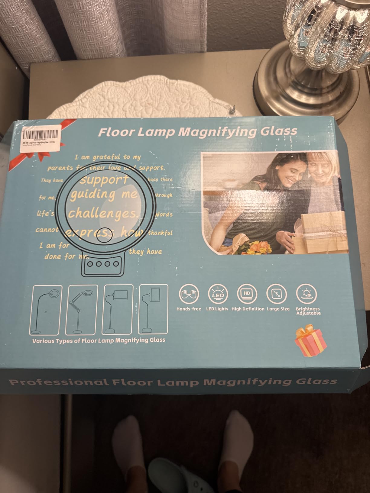 30X 10X Large Floor Magnifying Glass with Light and Stand,72 LED Flexible Gooseneck Floor Magnifying Lamp,2 in 1 Lighted Magnifiers for Close Work, Sewing,Crafts,Hobbies customer photo 2