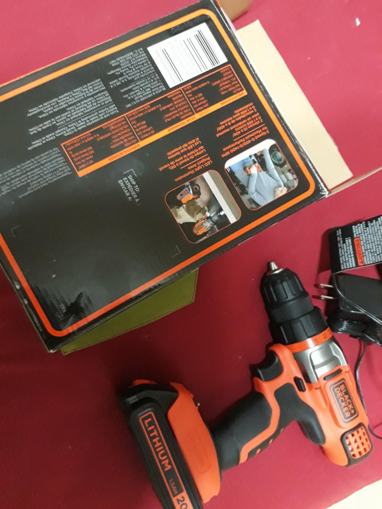 BLACK+DECKER Cordless Drill Driver, Power Drill with Battery and Charger Included, 20V MAX POWERCONNECT (BCD382DS1) customer photo 2