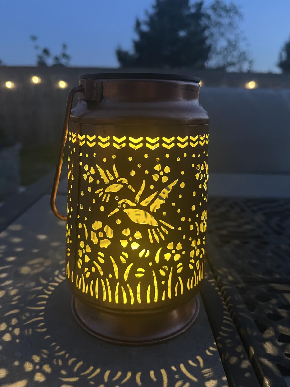 Solar Lanterns Outdoor Waterproof Gifts for Women Grandma Gifts for Mom Hummingbird Garden Decor Solar Hanging Lantern Metal for Patio Yard Festival Pathway Landscape customer photo 1