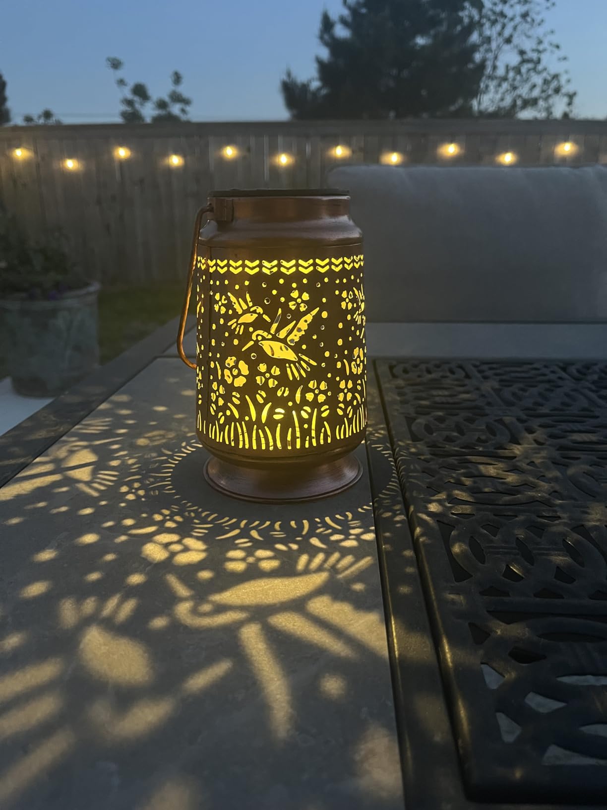 Solar Lanterns Outdoor Waterproof Gifts for Women Grandma Gifts for Mom Hummingbird Garden Decor Solar Hanging Lantern Metal for Patio Yard Festival Pathway Landscape customer photo 2