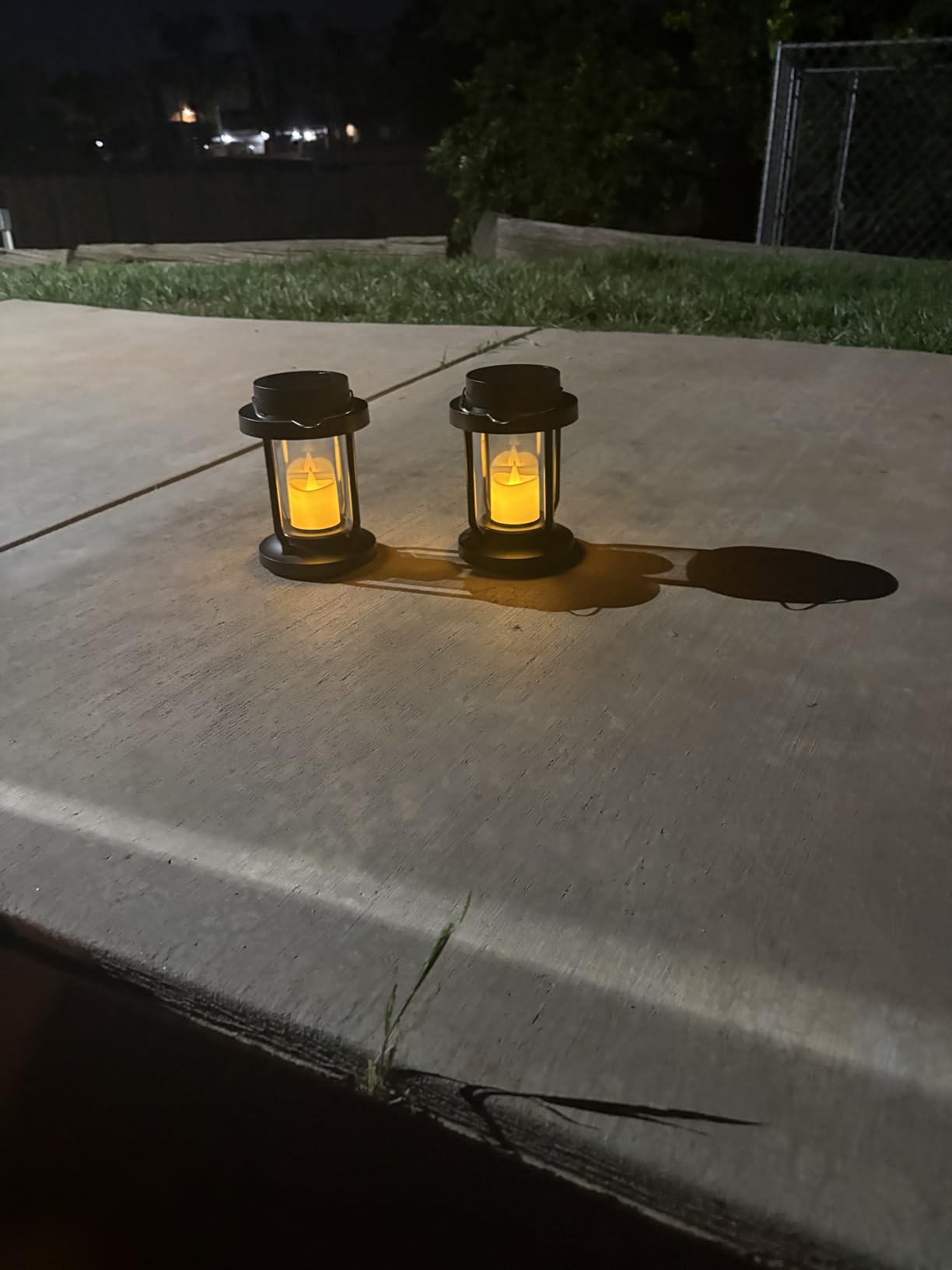 Solar Lantern Outdoor Indoor Use - Hanging Solar Lights with Realistic Flickering Flameless Candle, Weatherproof for Garden Decor, Patios, Trees, and Lawns (Black, 2 Pack) customer photo 2