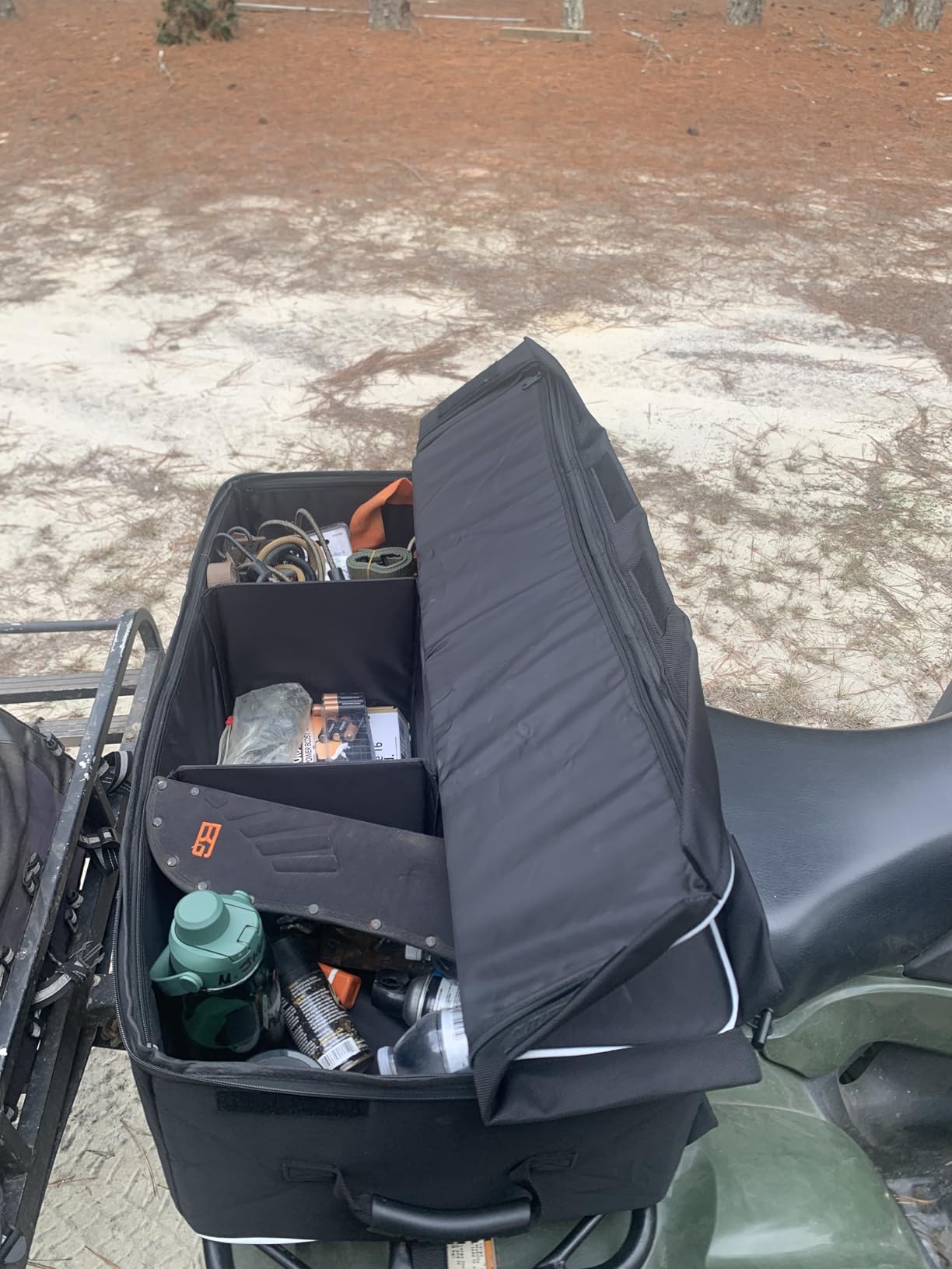 Benlari ATV Storage Bag 61L Waterproof 4 Wheeler Cargo Bag Widened Thickened Removable Cushion ATV Rear Seat Gear Bag for Passenger Compatible with Polaris Sportsman Scrambler FourTrax Outlander customer photo 2
