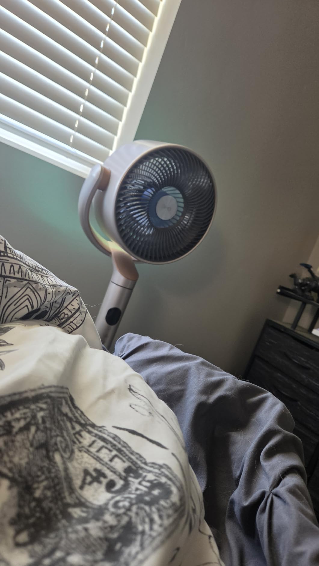 DREO Smart Fans for Bedroom, 120° +120° Omni-Directional Oscillating Fan, 100ft Quiet Pedestal Fan with RGB Light, 9 Speeds, 6 Modes, 20dB, 8H Timer, Wi-Fi/Voice, 35-40