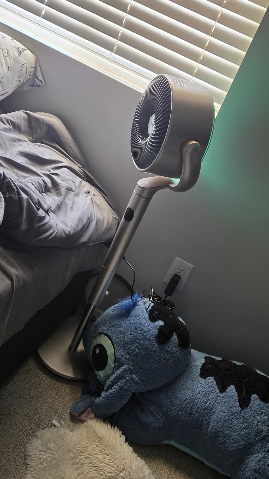 DREO Smart Fans for Bedroom, 120° +120° Omni-Directional Oscillating Fan, 100ft Quiet Pedestal Fan with RGB Light, 9 Speeds, 6 Modes, 20dB, 8H Timer, Wi-Fi/Voice, 35-40