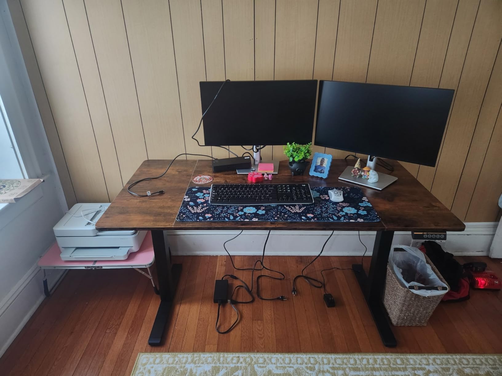Huuger 55 x 28 Large Electric Standing Desk, Height Adjustable Computer Desk, Stand up Gaming Office Desk customer photo 1