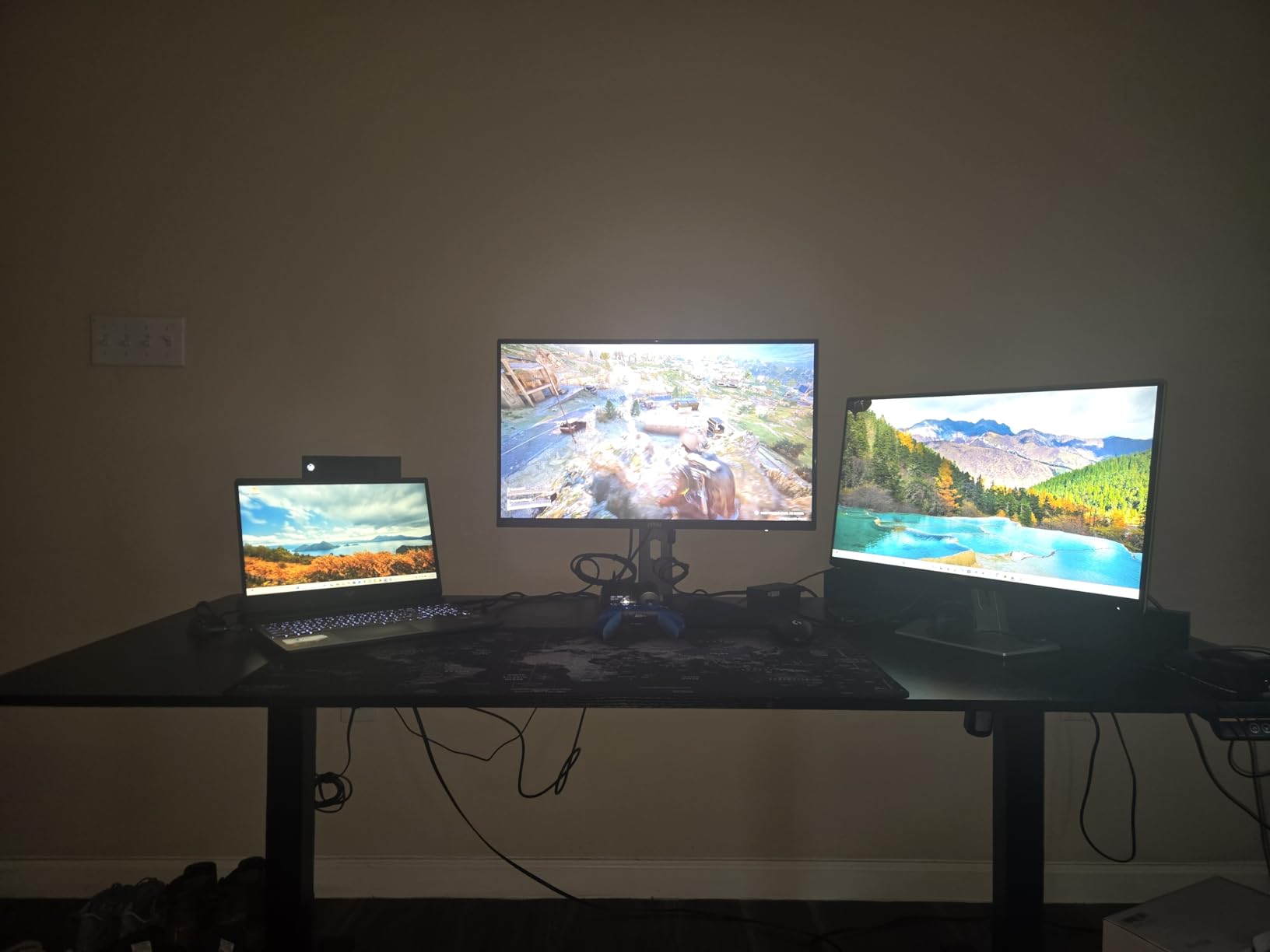Huuger 55 x 28 Large Electric Standing Desk, Height Adjustable Computer Desk, Stand up Gaming Office Desk customer photo 2