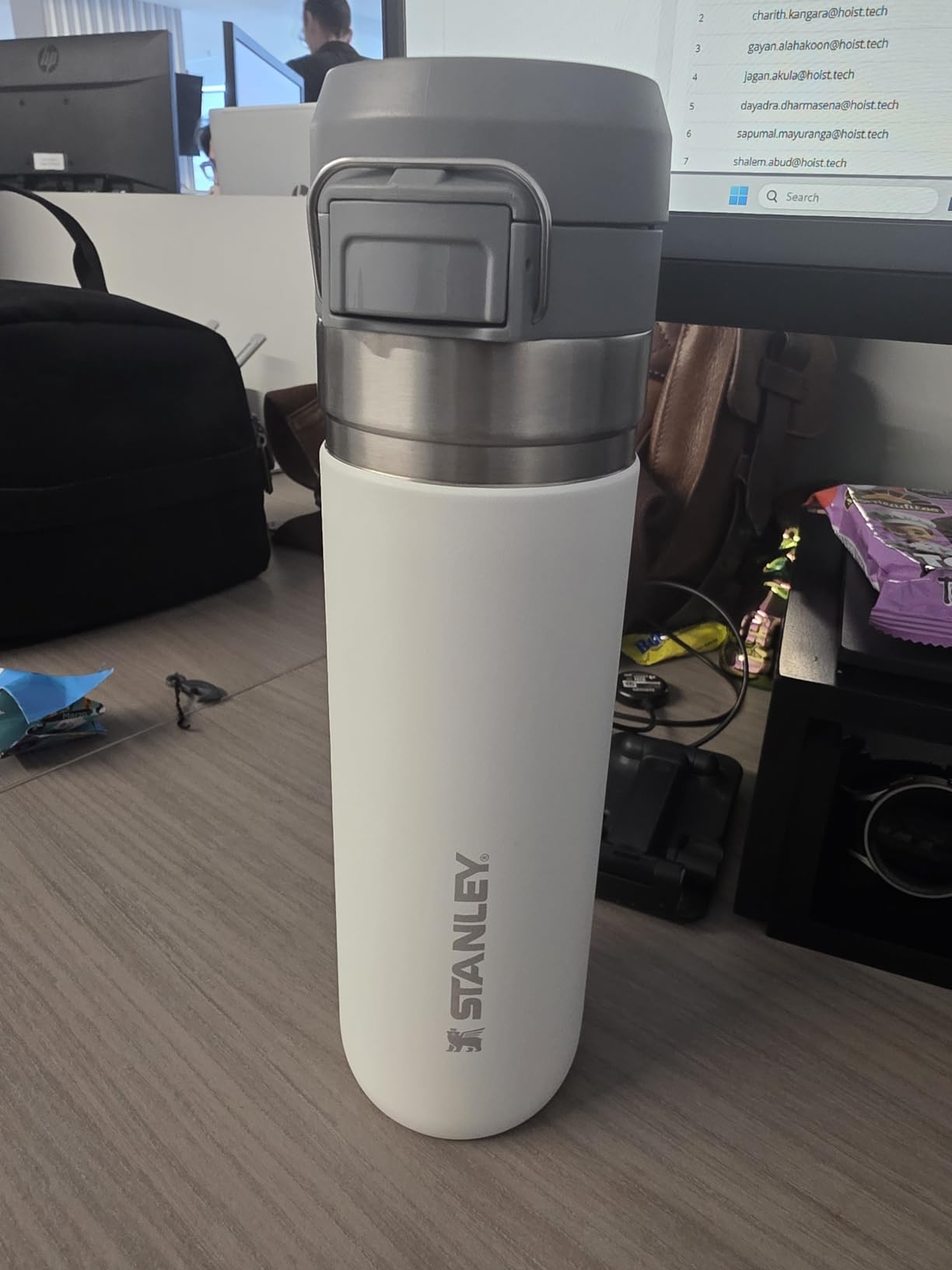 Quick Flip GO Water Bottle 36 oz | Push Button Lid | Leakproof and Packable for Travel and Sports | Insulated Stainless Steel | BPA-Free | Frost customer photo 2