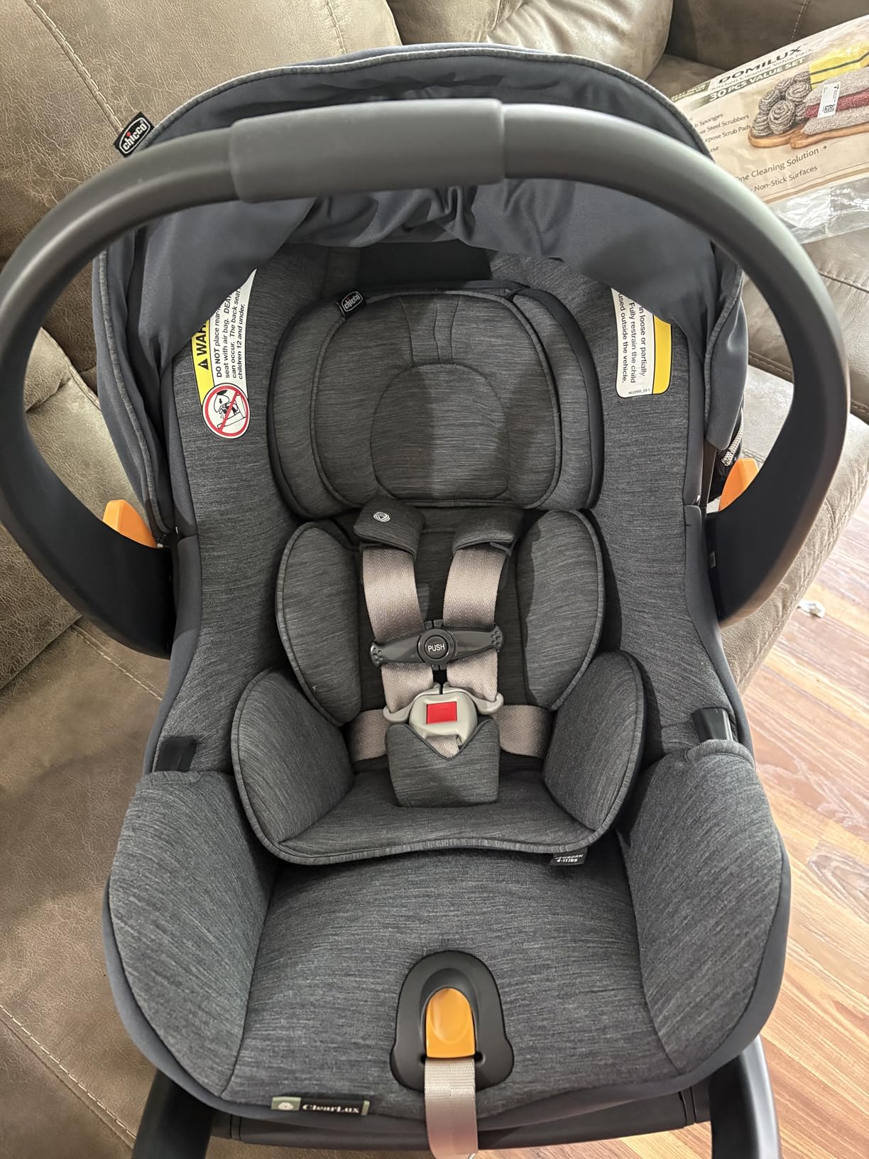 Chicco KeyFit Max Zip ClearTex Infant Car Seat and Base, Rear-Facing Seat for Infants 4-30 lbs., Infant Head and Body Support, Compatible with Chicco Strollers, Baby Travel Gear, Sierra/Beige customer photo 1