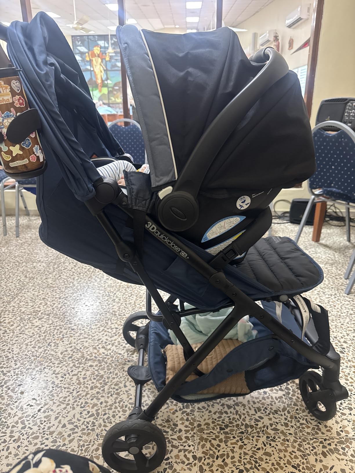 Ingenuity 3Dquickclose CS+ Compact Fold Stroller - Lightweight Stroller with Oversized Canopy, Extra-Large Storage and Compact Fold, Black customer photo 2