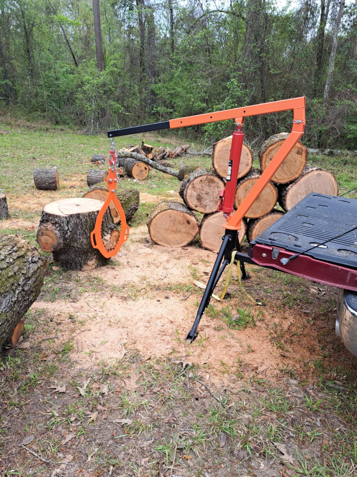 Rugcel 1500 lb Stretchable Receiver Hitch Mounted Hydraulic Swivel Pickup Truck Crane, with Three Boom Capacities of 750 lb, 1000 lb and 1500 lb (Hitch Crane 1500LB) customer photo 2