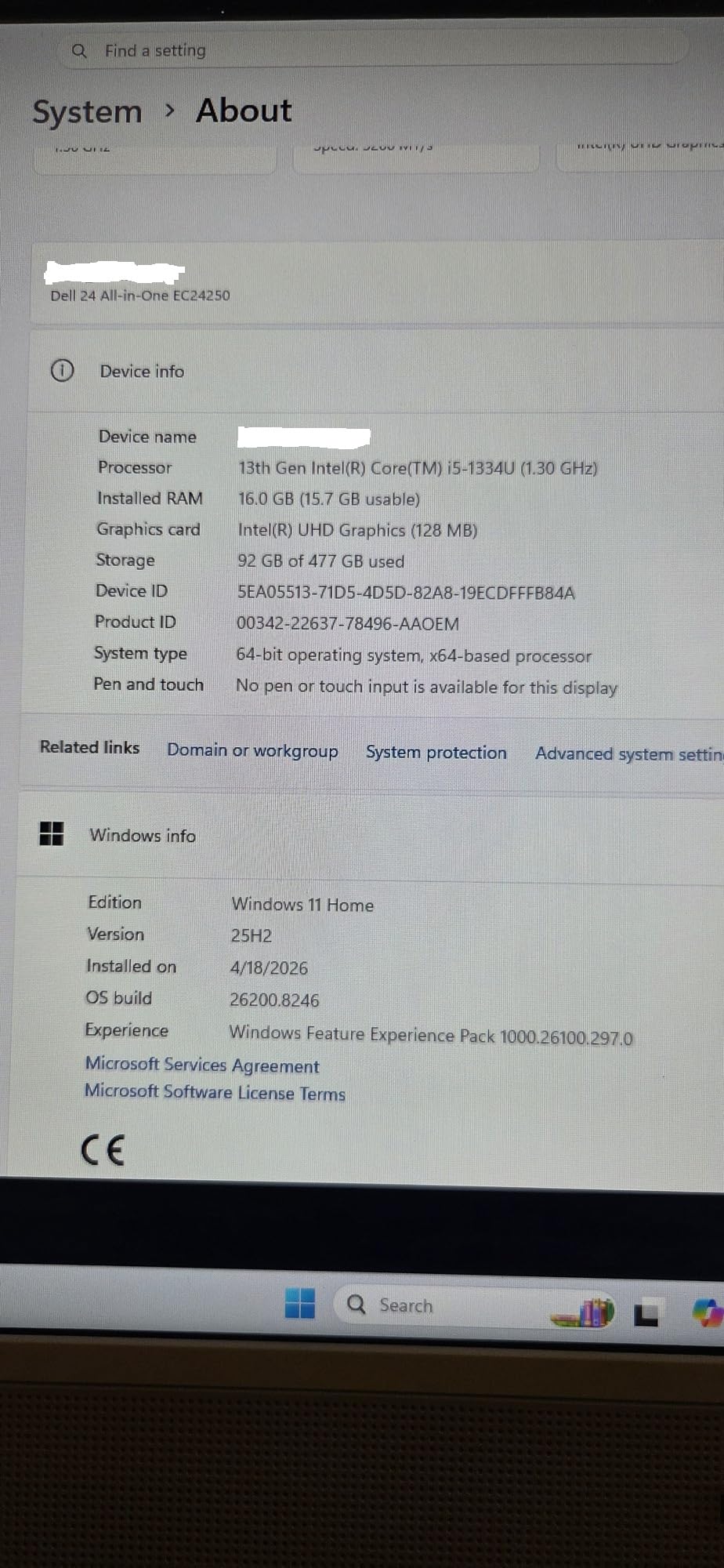 Dell 24 All-in-One Desktop, 23.8-inch FHD Touch Display, Intel Core 5 Processor 120U, 16GB DDR5 RAM, 512GB SSD, Windows 11 Home, Onsite Service customer photo 1