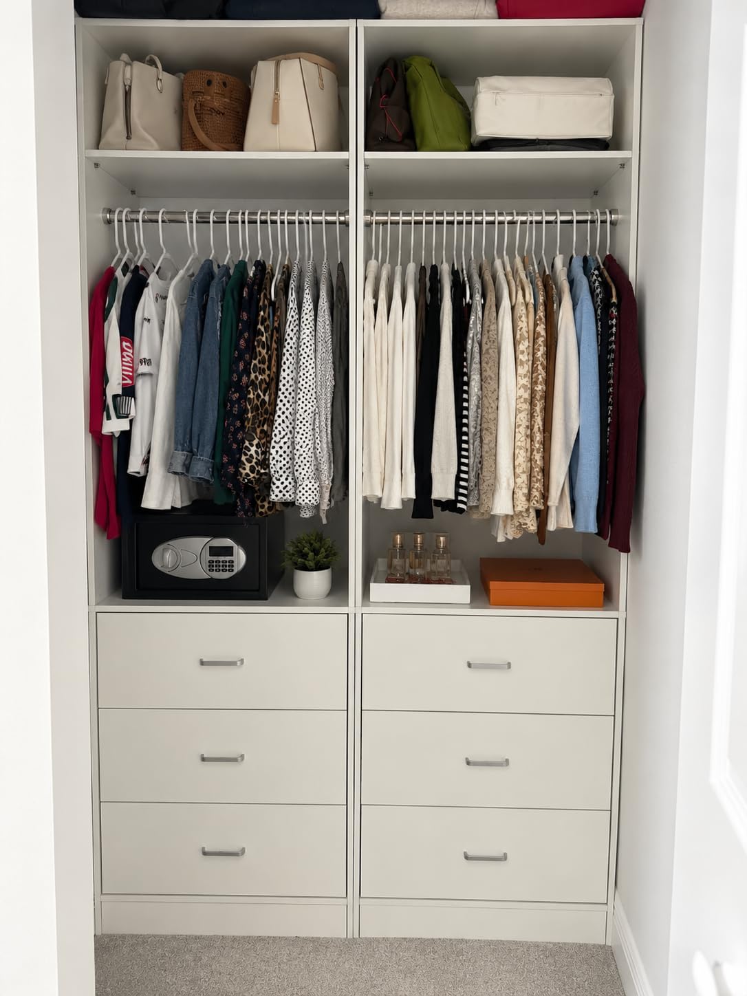 Besiost Closet System Set of 2, 4FT Closet Systems with 6 Wood Drawers, 48