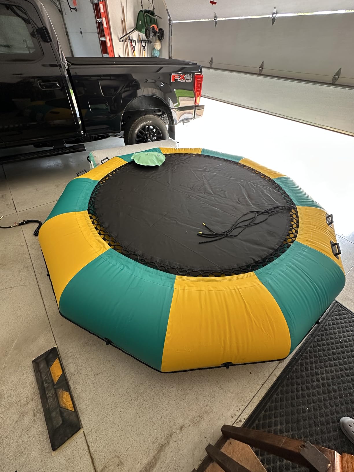 Inflatable Water Trampoline for Lake, 6FT/10FT/12FT/15FT Recreational Floating Water Bouncer with 500W Electric Inflator & Rope Ladder, Kids Adults Portable Pool Trampoline Swim Platform customer photo 2