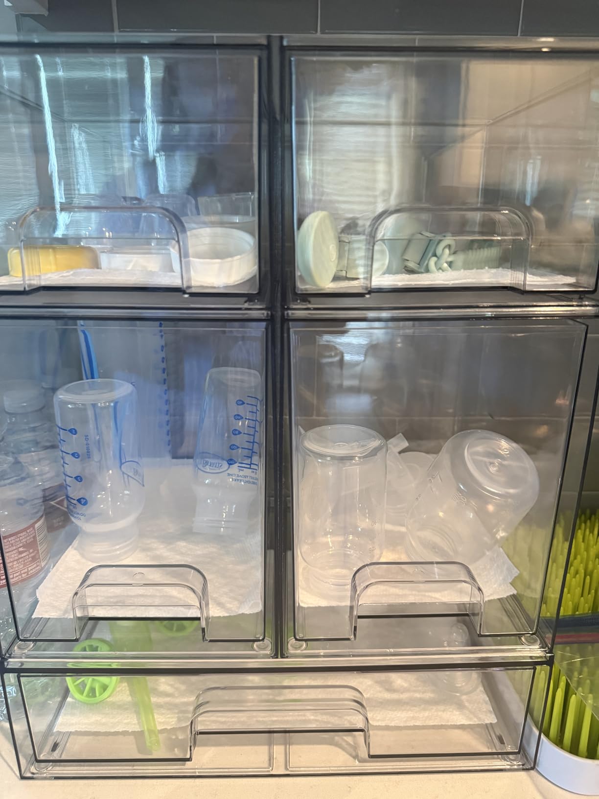 Vtopmart Stackable Storage Drawers Set of 4, Clear Plastic Organizer Bins for Bathroom Supplies, Ideal for Cabinet, Pantry, Laundry Room Organization customer photo 2