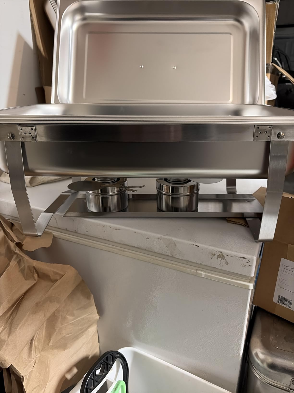 Alpha Living 4 Pack Chafing Dish Full Set - Stainless Steel Catering Chafer with Lids, Pans & Fuel Holders - Buffet Food Warmers for Parties, Events & Weddings (Rolled Edges) customer photo 1