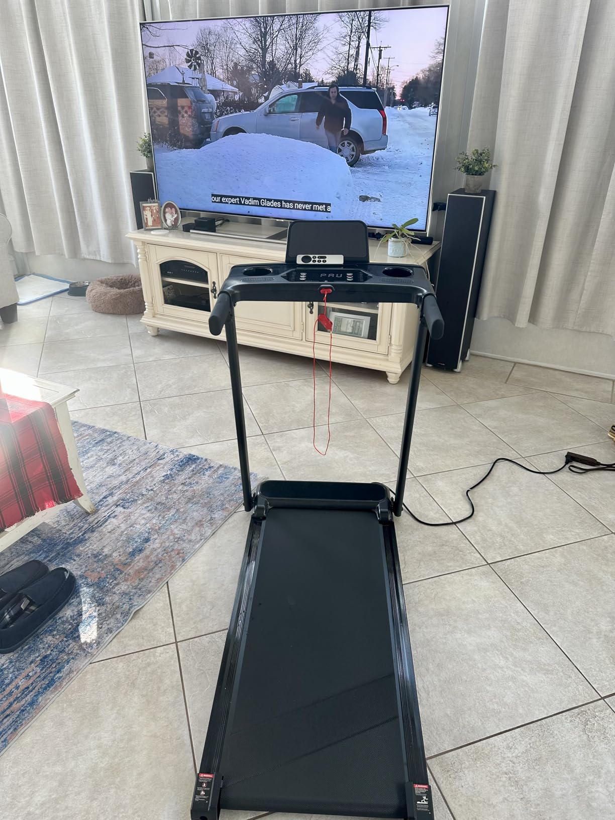 Aiteid Treadmill with Incline,3.0HP Small Treadmills for Home,Portable Electric Treadmill with Handles,Lightweight Walking Pad,Compact Running Treadmills,Walking Pad with Handle,300LBS Capacity customer photo 2