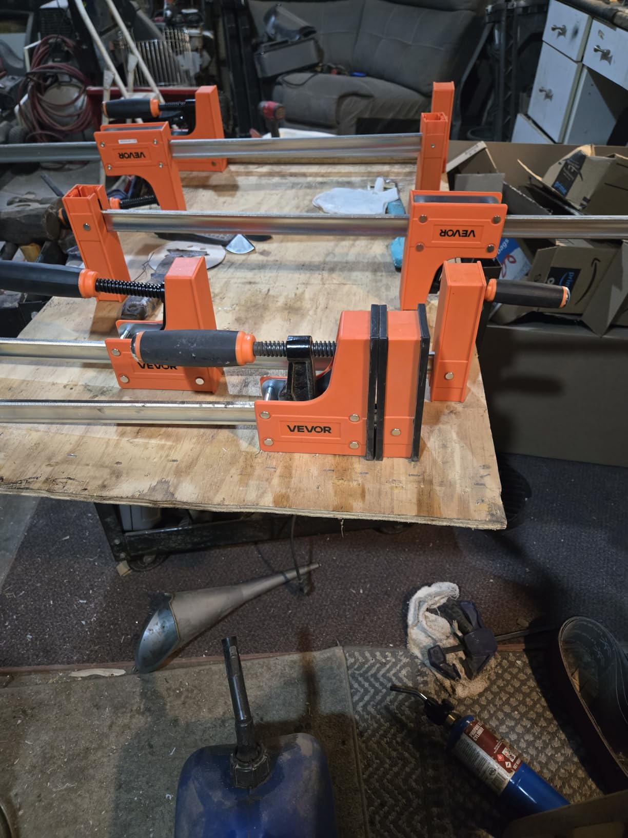 VEVOR Bar Clamps for Woodworking, 2-Pack 24 inch Parallel Clamp Set, F-Clamp with 1500 lbs Load Limit, Even Pressure, High-strength Plastic and Carbon Steel, Orange customer photo 2