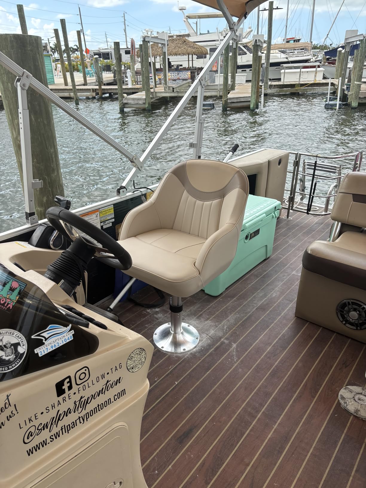 NORTHCAPTAIN Pontoon Boat Seat Captain Bucket Seat with Boat Seat Cover customer photo 2