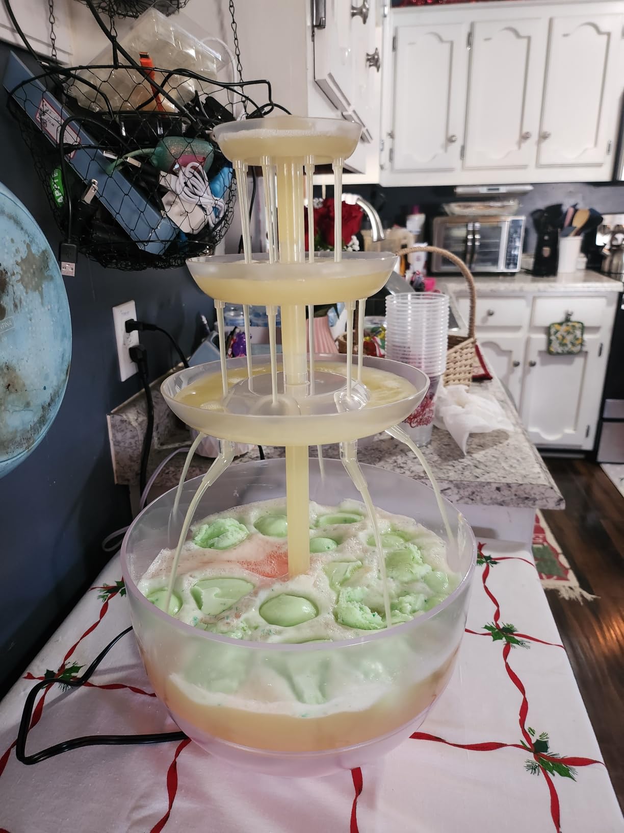 Kusini Drink Fountain for Parties - 1.5 Gal, 3 Tier Punch Bowl Drink Tower, LED Base, 6 Reusable Cups - Drink Dispenser Machine for, Juice, Punch, Pani Puri Fountain for Party Hosting Supplies customer photo 1