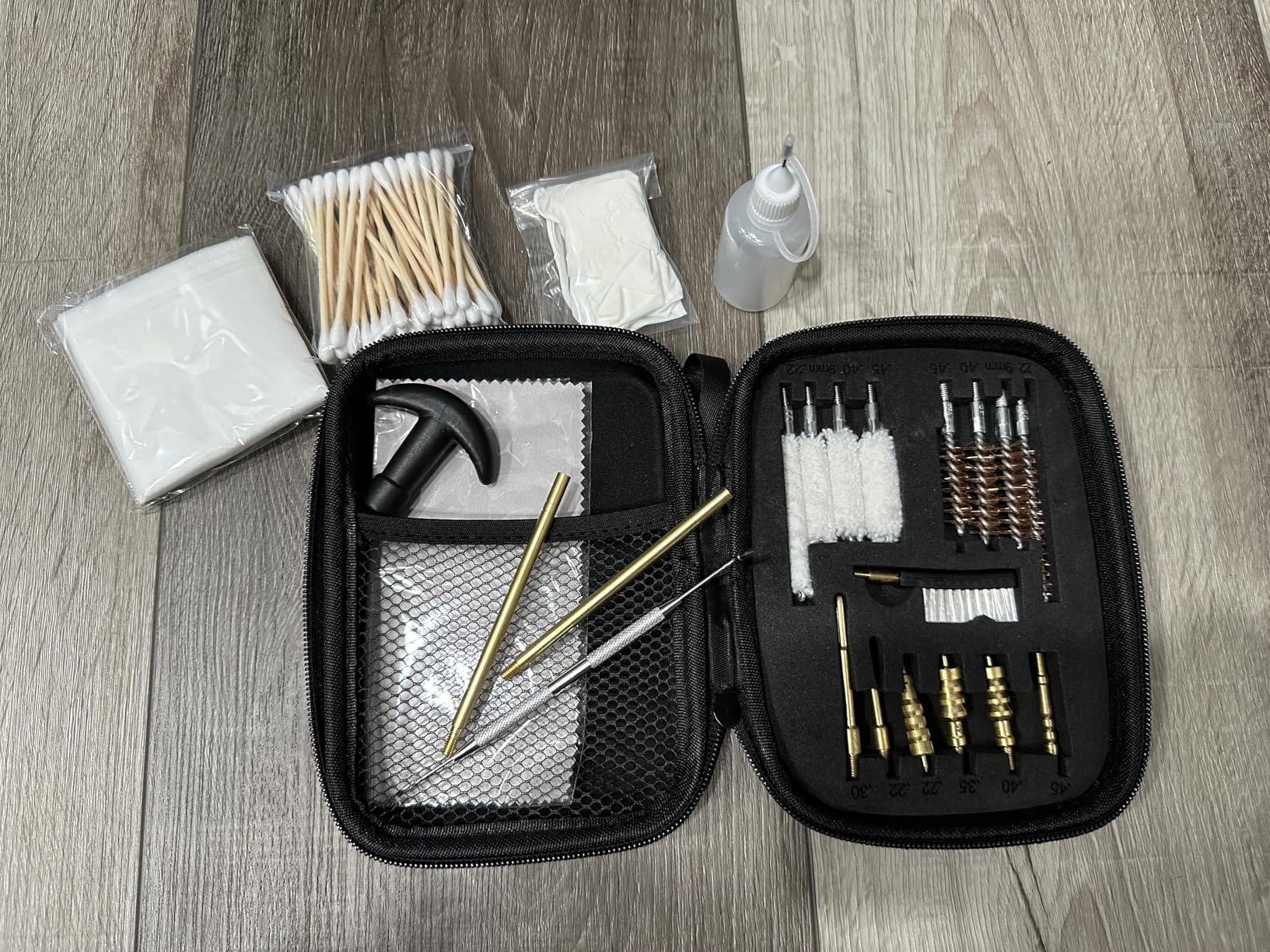 GLORYFIRE Universal Gun Cleaning Kit Fits .22 .357/9mm .38 .40 .45 Cal Handguns & Pistols Compact Carrying Case for Portability Multiple Styles with Brass or Plastic Jags & Tips for Shooting and Range customer photo 2