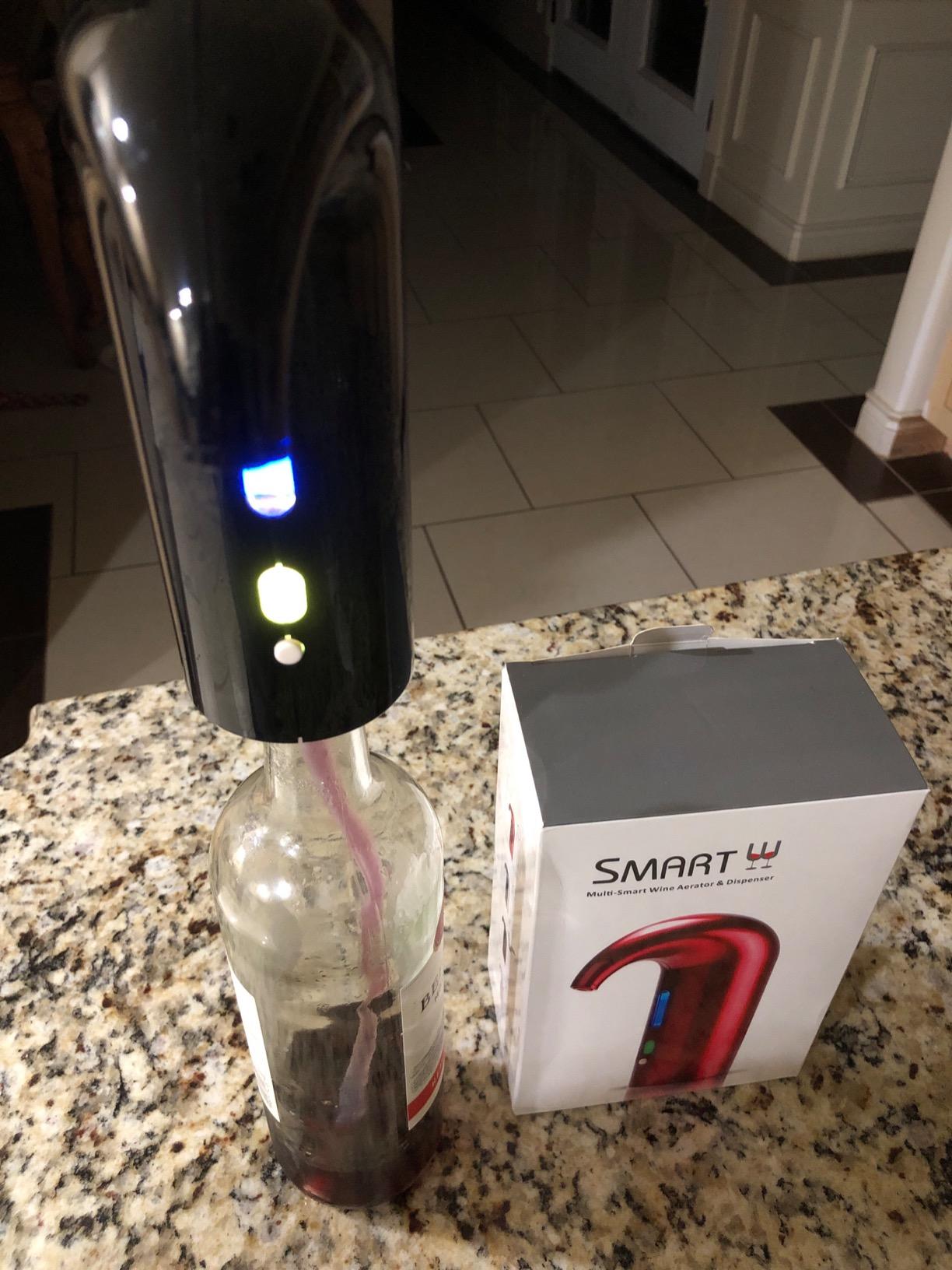 Electric Wine Aerator & Decanter Pump - Perfect Fathers Day Quiet Dual-Pump Aeration, Measured Pouring, Temp Display & USB Rechargeable System - Professional Wine Tool for Home Bars (Black) customer photo 1