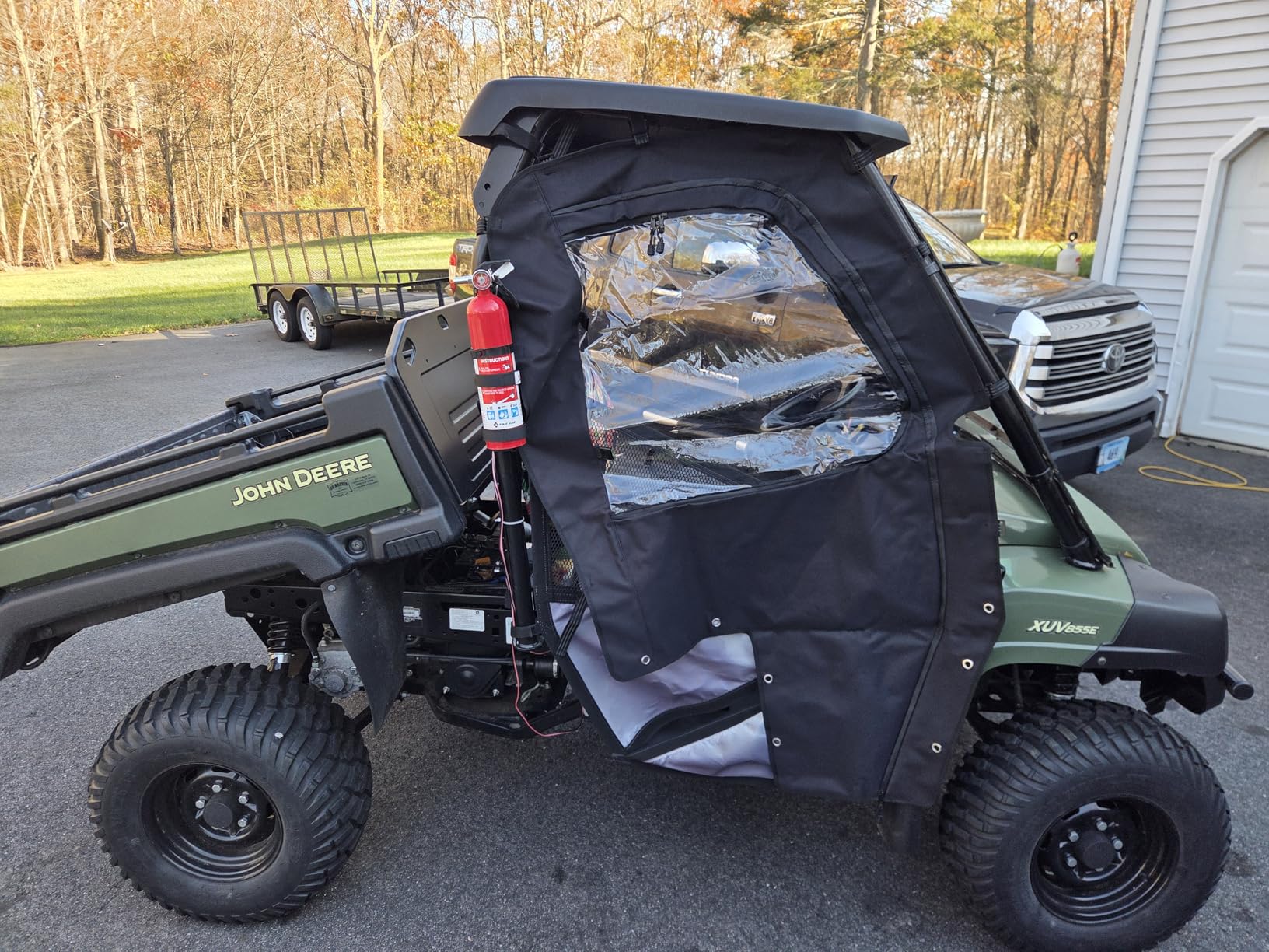 ZIDIYORUO Hisun 400 Cab Enclosure - Heavy-Duty 900D Oxford & HD PVC, Windproof/Dustproof Soft Side Doors for Hisun Sector 400, Coleman UT400, Massimo MSU400 (Zipper Window, No-Drill Install) customer photo 2