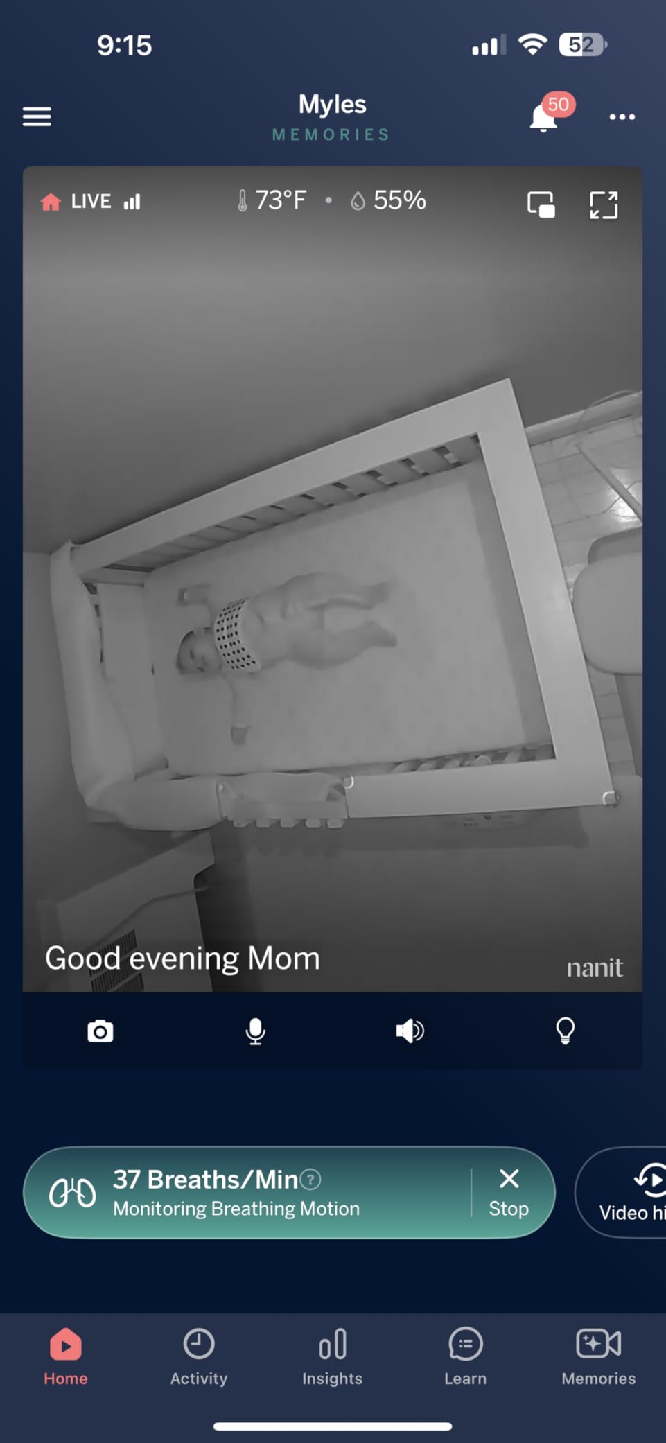 Nanit Nursery Bundle Smart Baby Monitor with Floor Stand - 1080p HD Wi-Fi Camera, Sleep Tracking, Two-Way Audio, Night Vision, Motion & Cry Notifications, White customer photo 2
