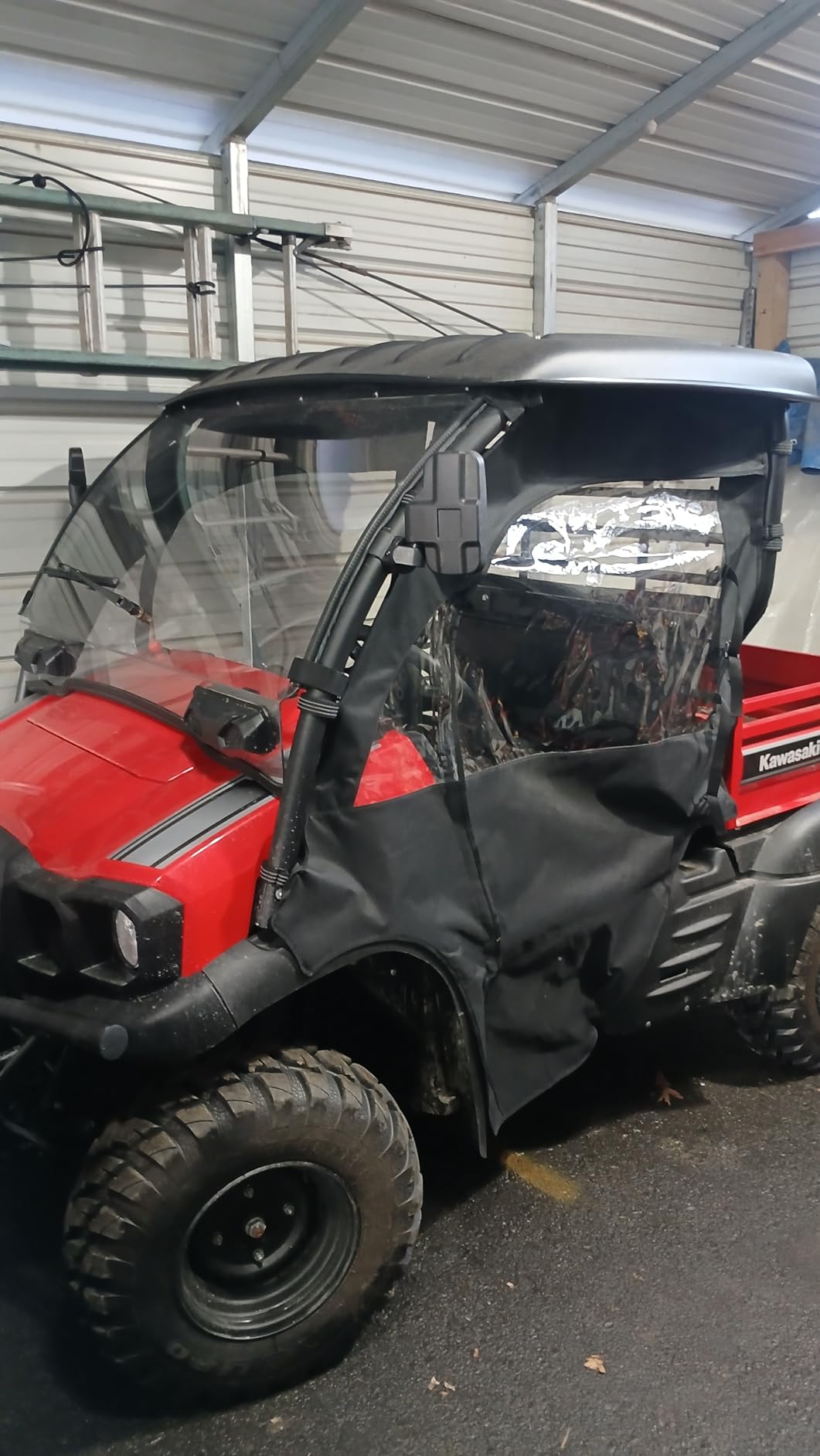 Soft UTV Cab Enclosure Side Doors Compatible with Kawasaki Mule 600,610,610 4x4,610 4x4 XC (2015 & Older) Left & Right full Doors with Zipper-open Window Waterproof All Weather Protection customer photo 1