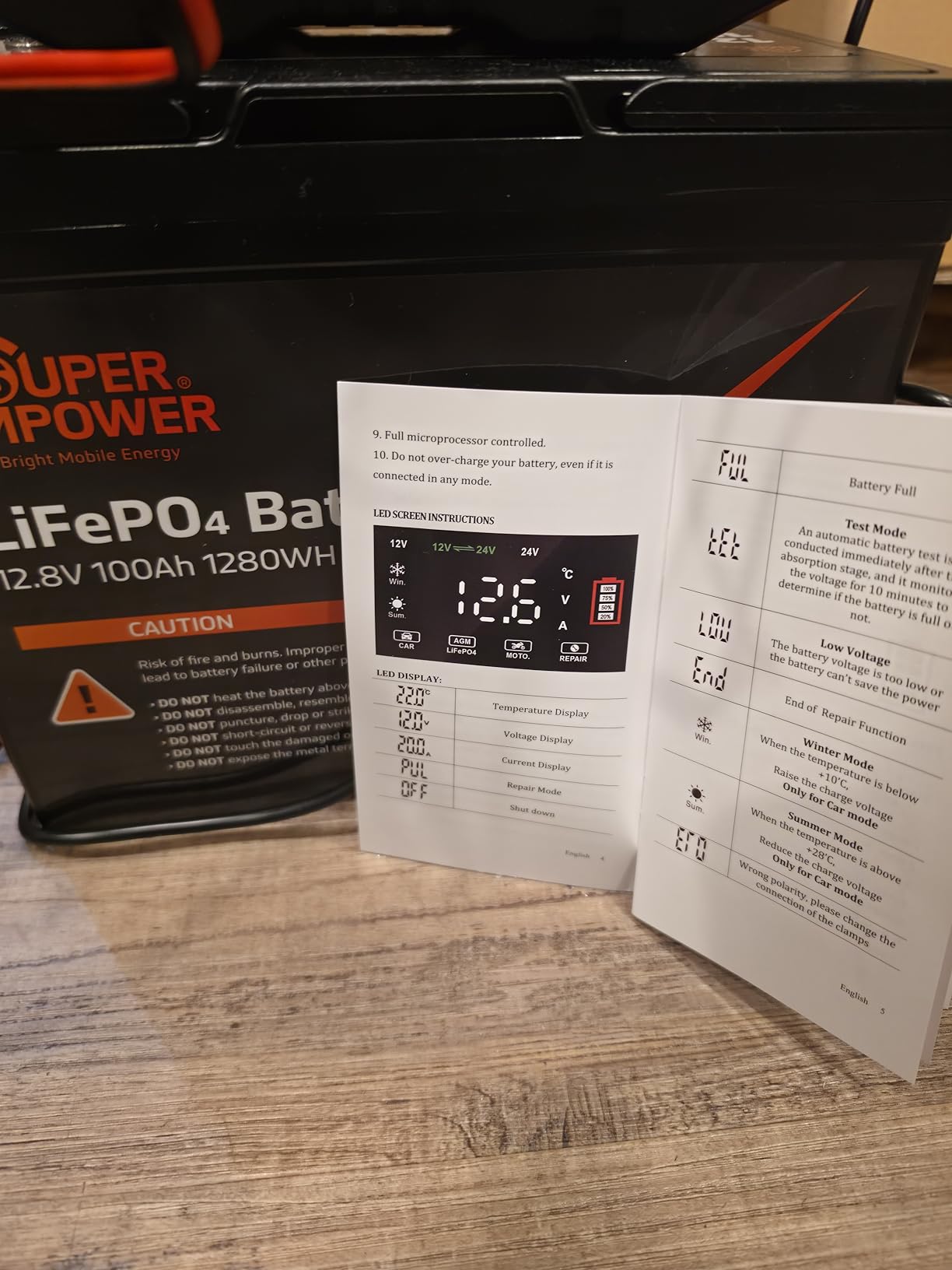 12V 100Ah LiFePO4 Lithium Battery, BCI Group 24 Deep Cycle Solar Battery with Low-Temp Protection, 100A BMS, 1280Wh, 15000 Cycles, 10-Year Lifespan for RV, Marine, Trolling Motor, Marine, Solar Use customer photo 2