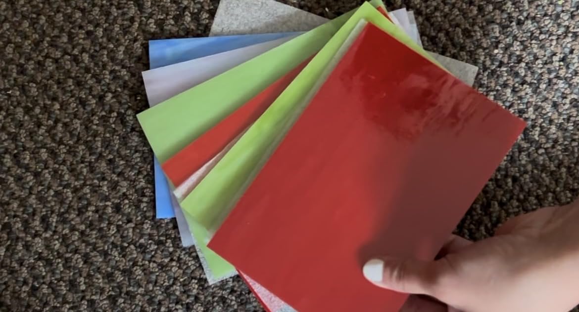 FIVEIZERO 24 Sheets Rainbow Transparent Stained Glass Sheets 4x6 Inch - Mixed Color Stained Glass Supplies for Suncatchers, Mosaic Crafts, Fused Glass Supplies, Window Art & DIY Projects customer photo 2