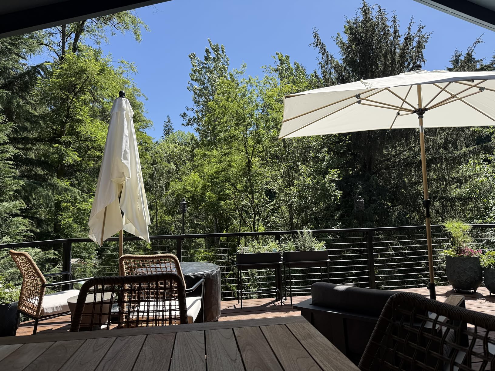 PURPLE LEAF 11 Feet Patio Umbrella Outdoor Table Umbrella Round Aluminum Market Umbrella with 8 Sturdy Ribs & Crank Commercial Outdoor Umbrellas for Garden Deck Patio, Black customer photo 2