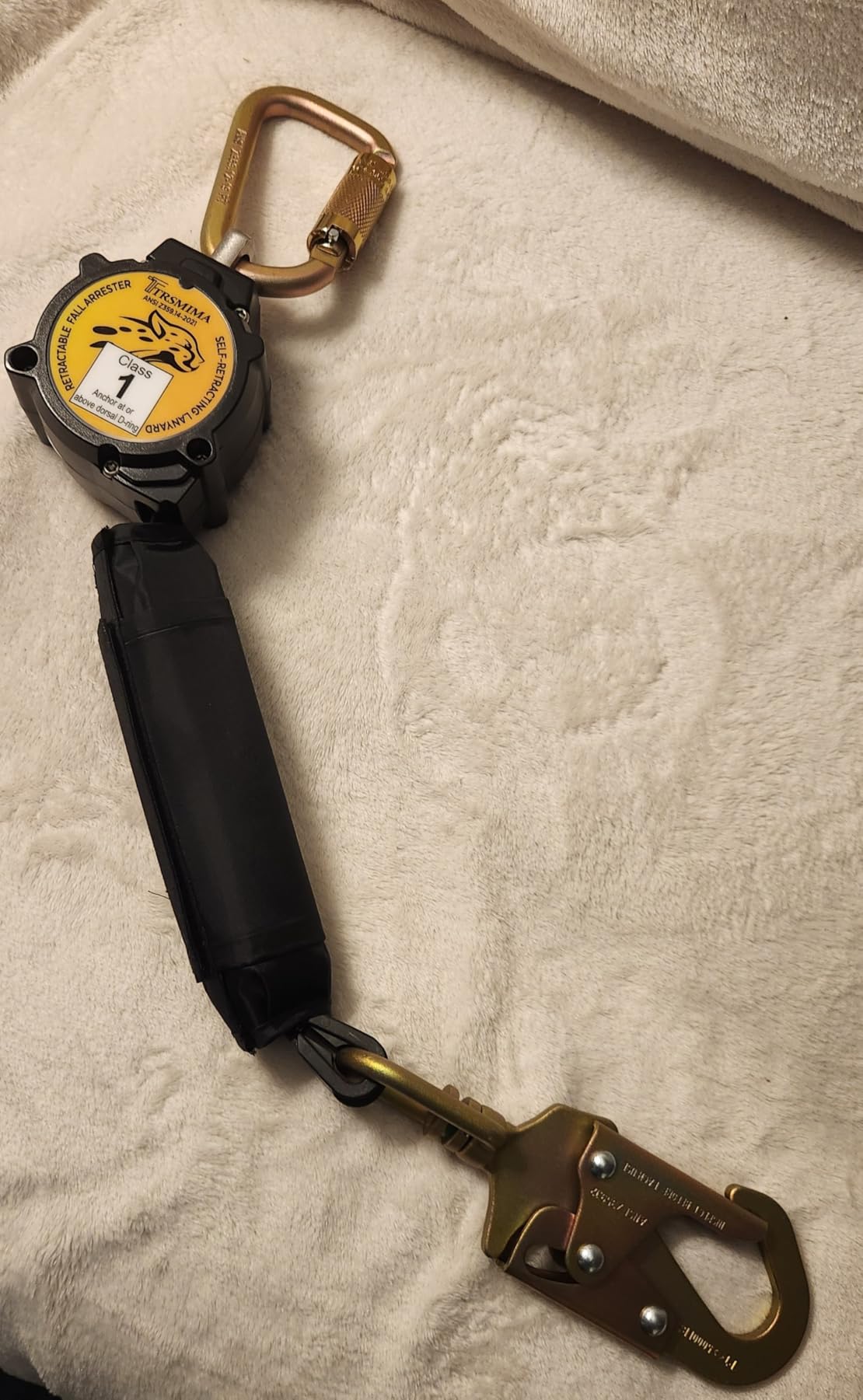TRSMIMA Retractable Lanyard Fall Protection: 6FT Webbing Self Retracting SRL Fall Arrest for Safety Harness Construction Workers customer photo 2