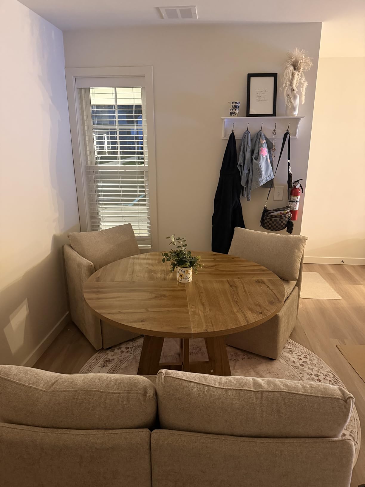 CHITA Breakfast Nook Bench with Storage, Upholstered Dining Bench with Back, Corner Kitchen & Dining Banquette Seating Nook, Dining Settee, L Shaped 5 Seats, Fabric in Linen customer photo 1