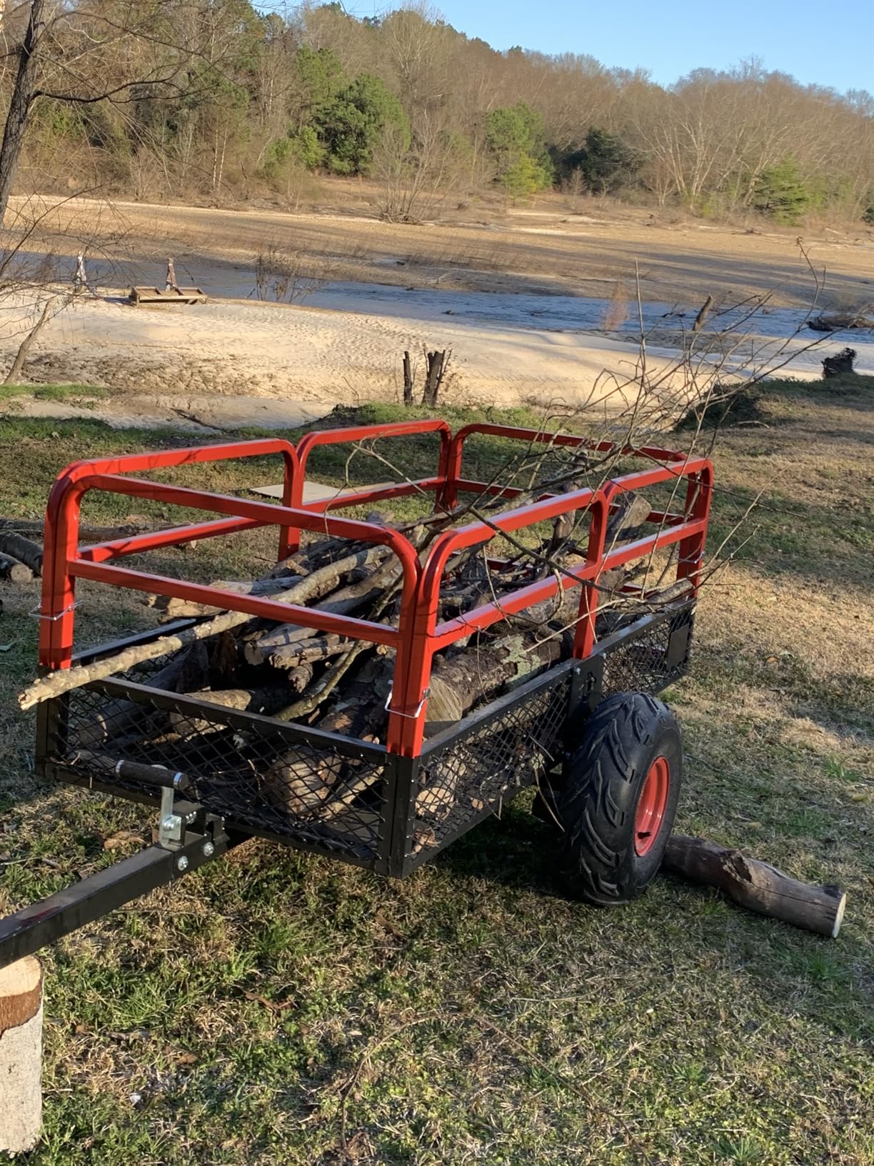 GarveeLife ATV UTV Trailer Tow Behind Dump Cart, 1600 lbs 22 Cubic Feet Heavy Duty Yard Garden Trailer Pull Behind with Removable Sides & All Terrain Tires, Fits Lawn Mower, Tractor, Garden customer photo 1