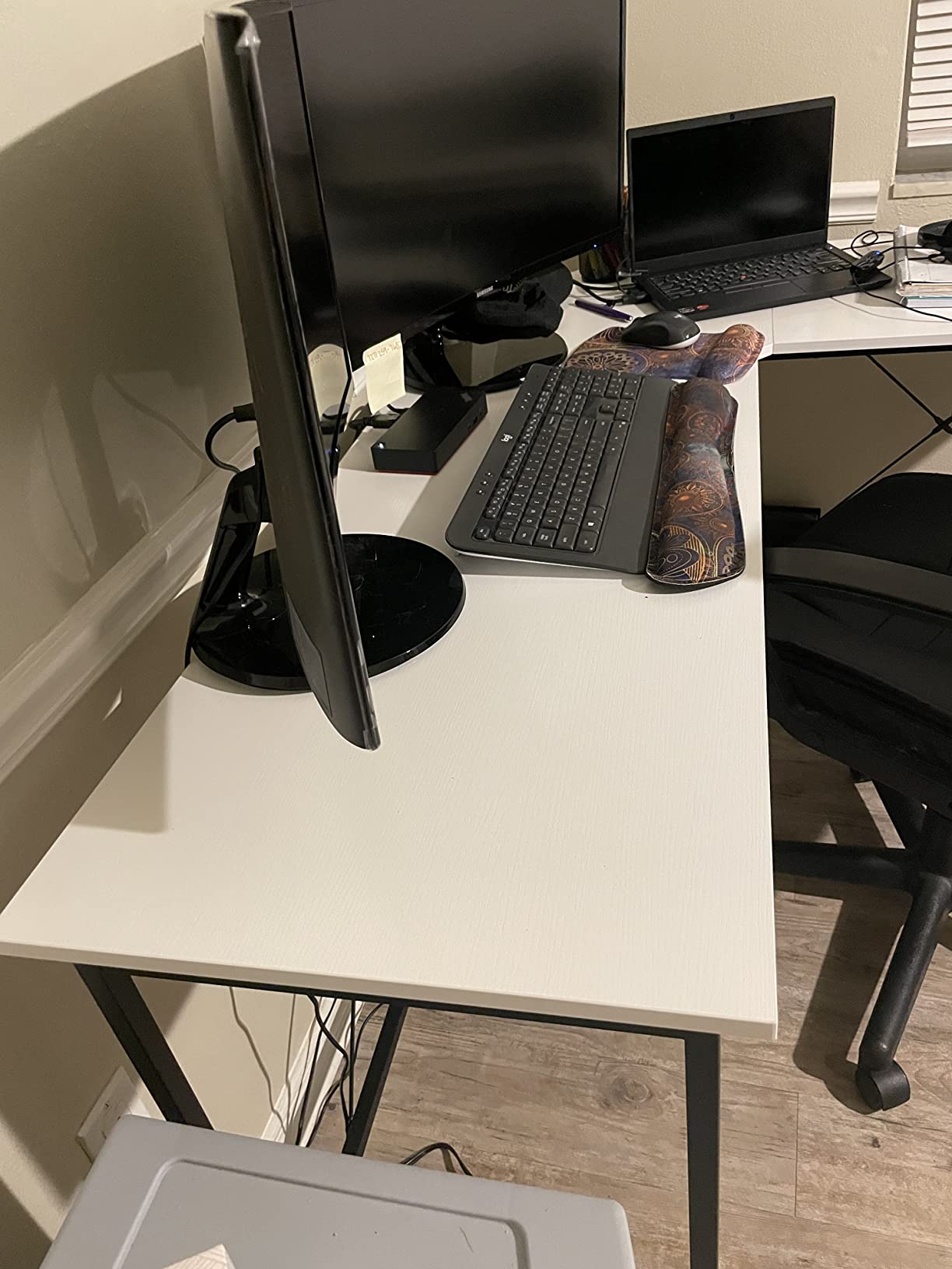 Cubiker Reversible L Shaped Standing Desk - 63 x 55 Inch Electric Adjustable Height Corner Standing Desk customer photo 2