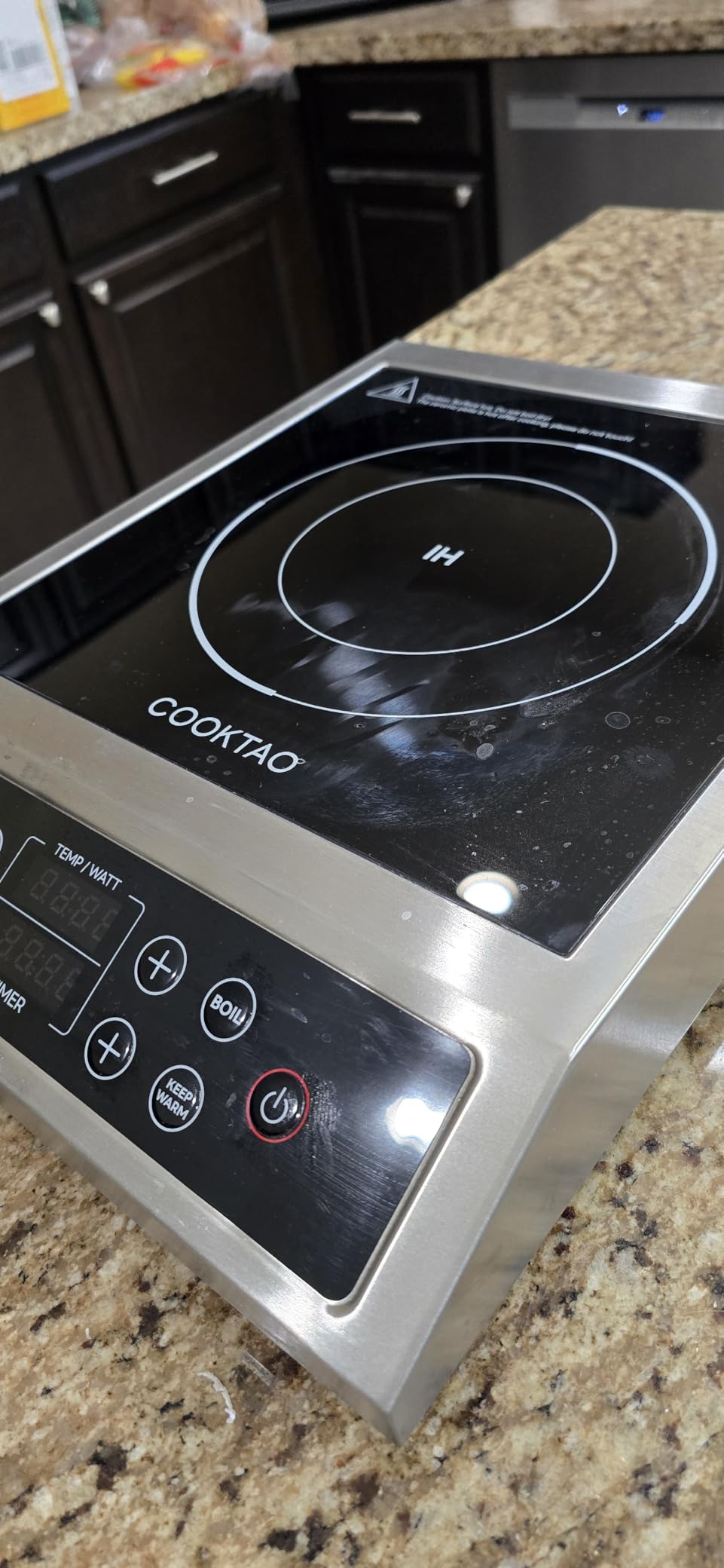 Stainless Steel Induction Cooktop, Professional Commercial Grade Single Burner Electric Cooktop, 1800W Hot Plate Portable Countertop Cooker with Temperature Control, Compatible with Magnetic Cookware customer photo 1