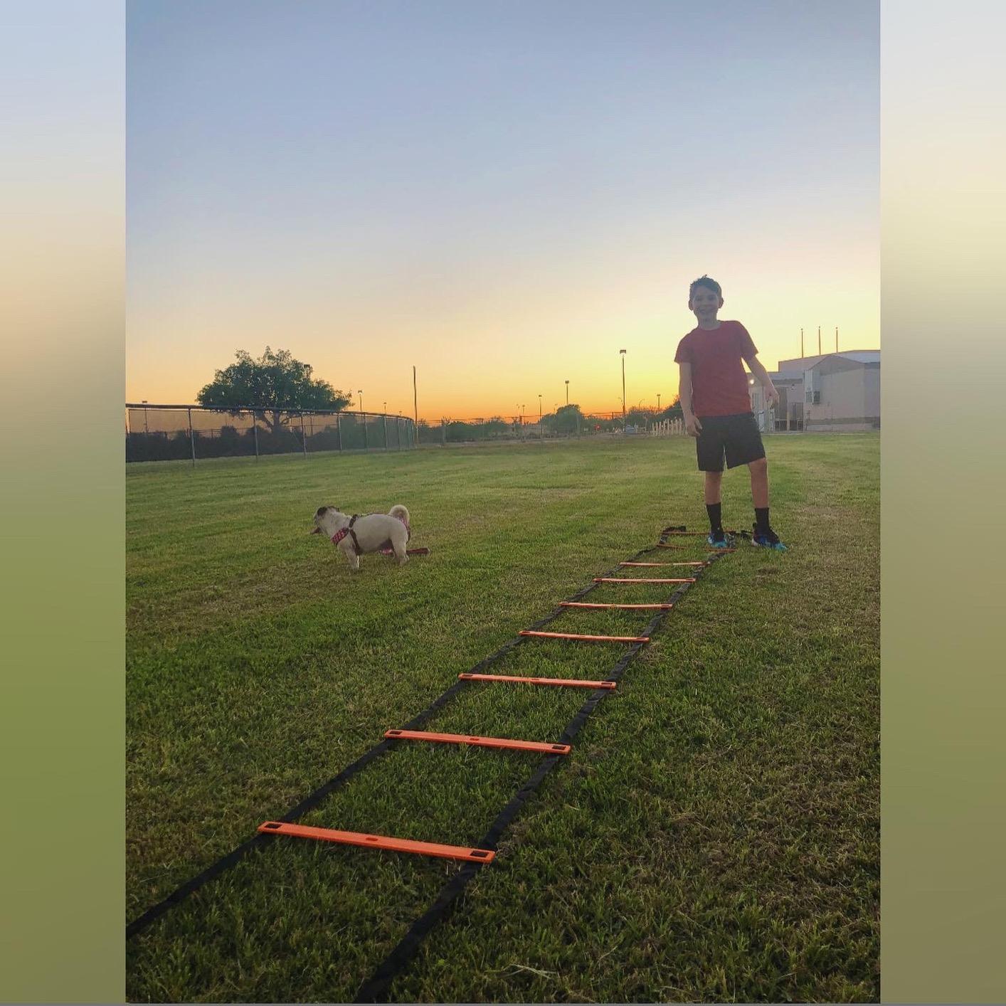 Agility Ladder Set, 12-Rung Speed Ladder + Training Cones, Soccer Training Equipment, Footwork Drills Kit customer photo 2